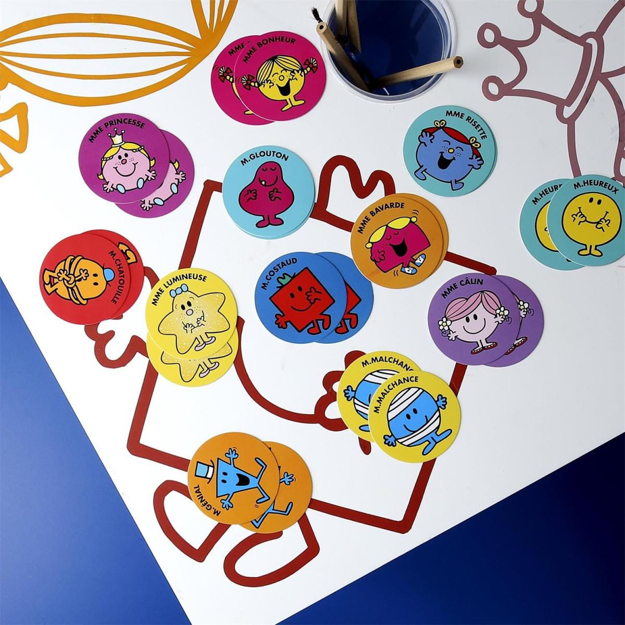 Voir la diapositive 2 : The Home Deco Factory Jeu enfant memory  monsieur & madame®  6cm multicolore