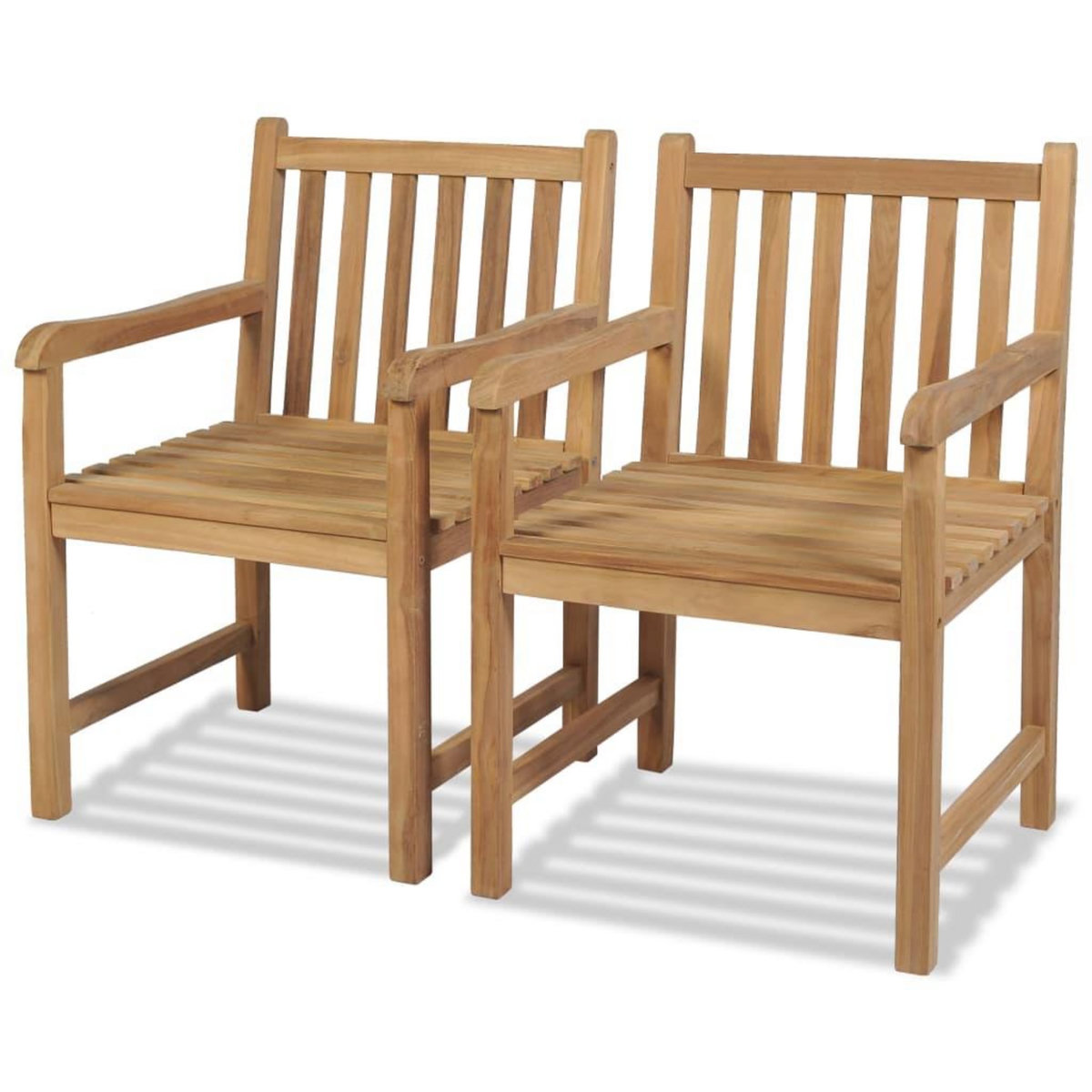 VIDAXL Chaises d'exterieur lot de 2 Bois de teck solide