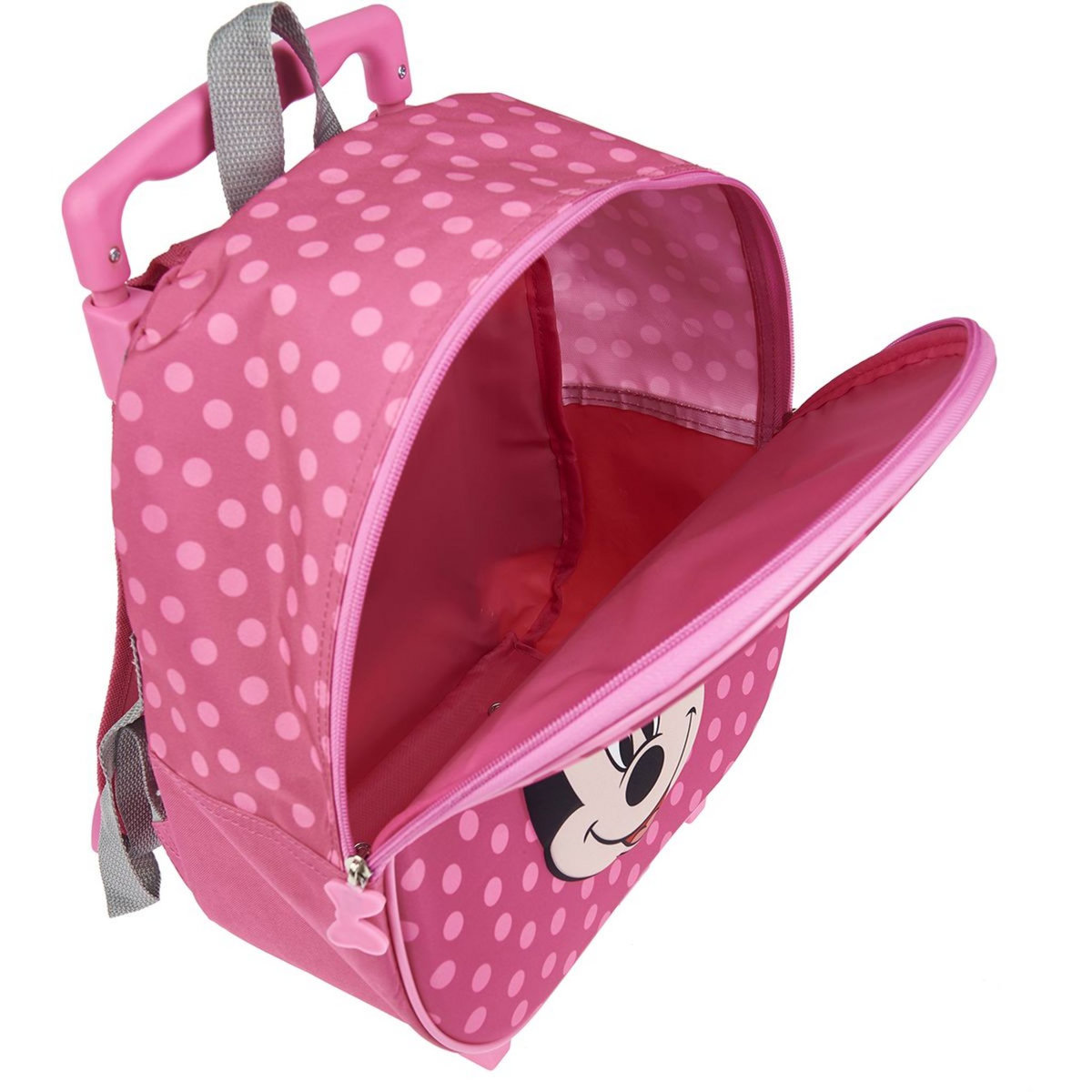 DISNEY Sac maternelle à roulettes 3D rose Minnie