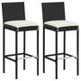 Voir la diapositive 3 : VIDAXL Ensemble de bar de jardin avec coussins 3 pcs Noir