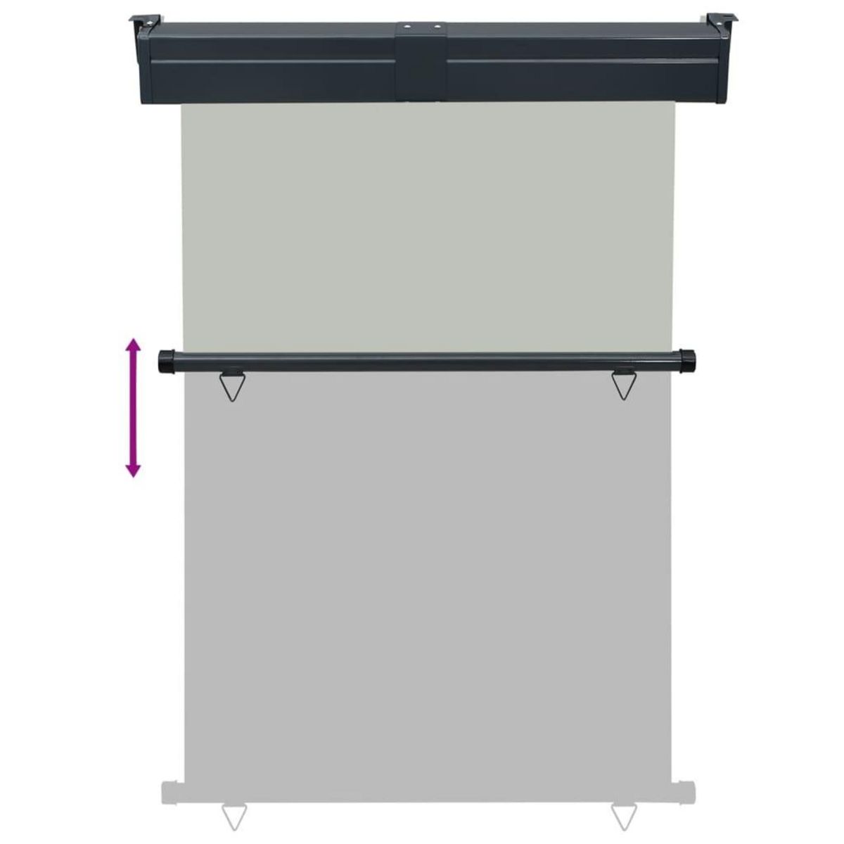 VIDAXL Auvent lateral de balcon 125x250 cm Gris