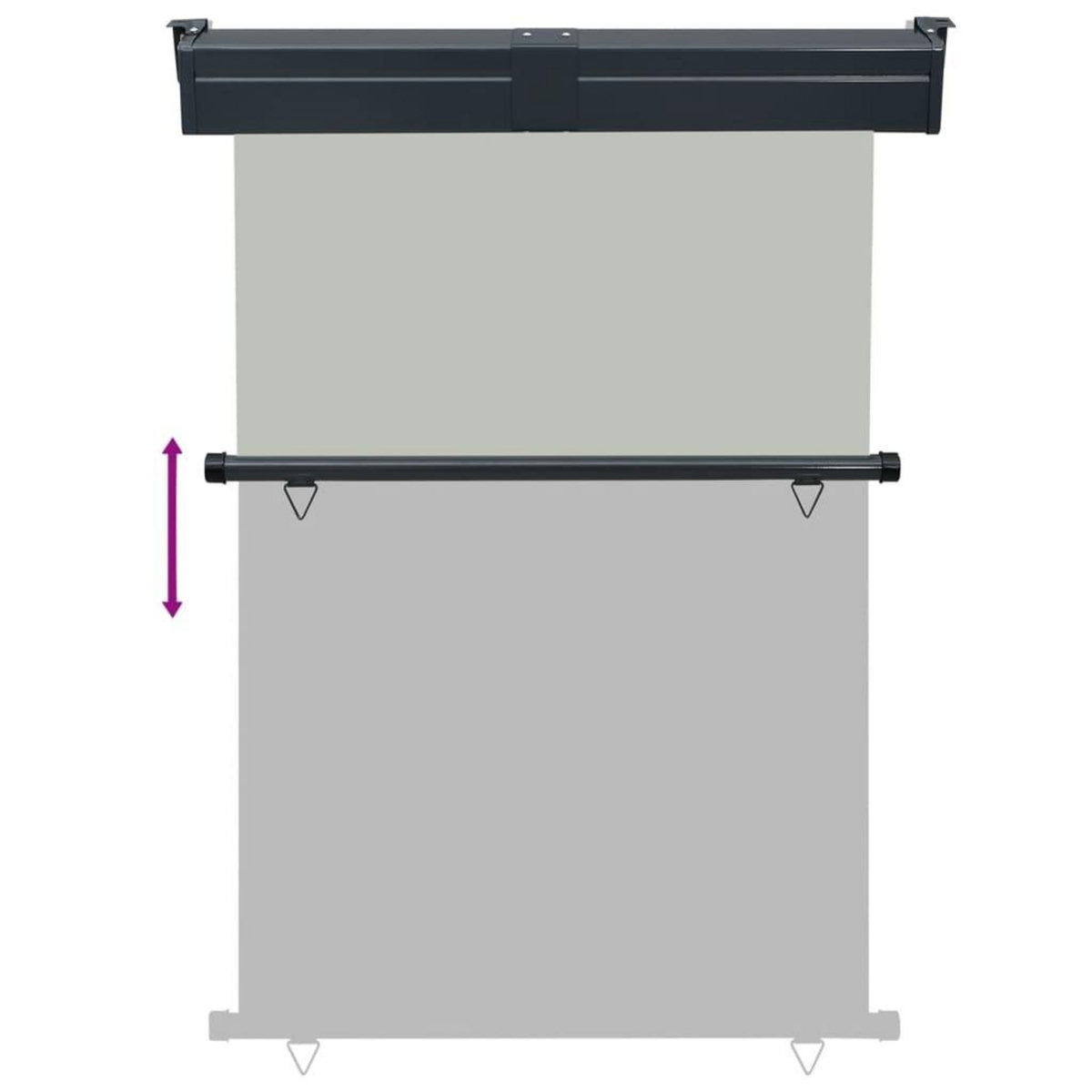 VIDAXL Auvent lateral de balcon 125x250 cm Gris