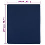 Voir la diapositive 5 : VIDAXL Draps-housses Jersey 2 pcs Bleu marine 160x200 cm Coton