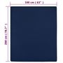 Voir la diapositive 5 : VIDAXL Draps-housses Jersey 2 pcs Bleu marine 160x200 cm Coton