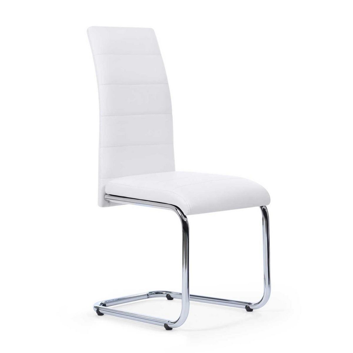 ID MARKET Lot de 4 chaises MIA blanches pour salle à manger