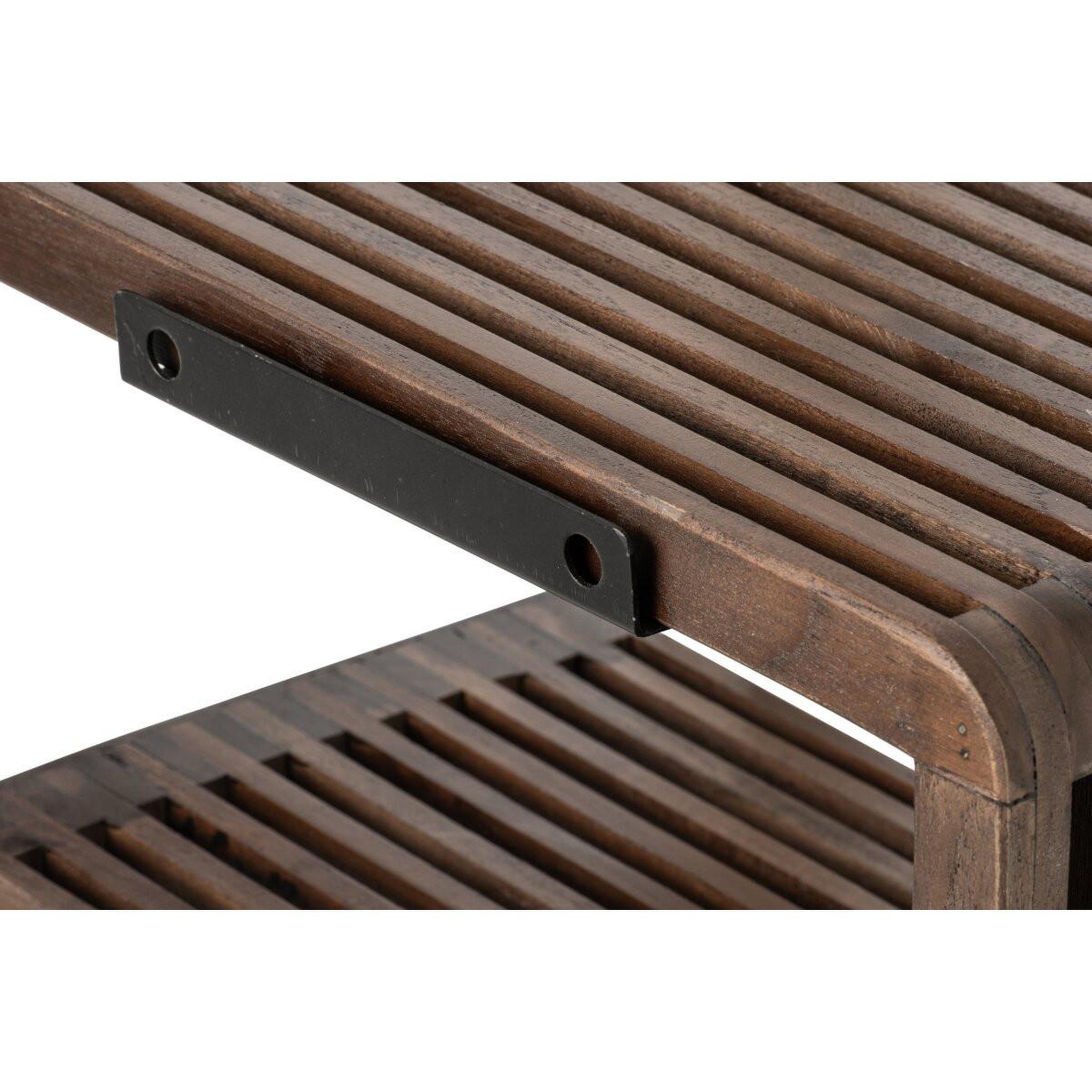 Voir la diapositive 3 : J-LINE Étagère murale en bois  lars  79cm marron