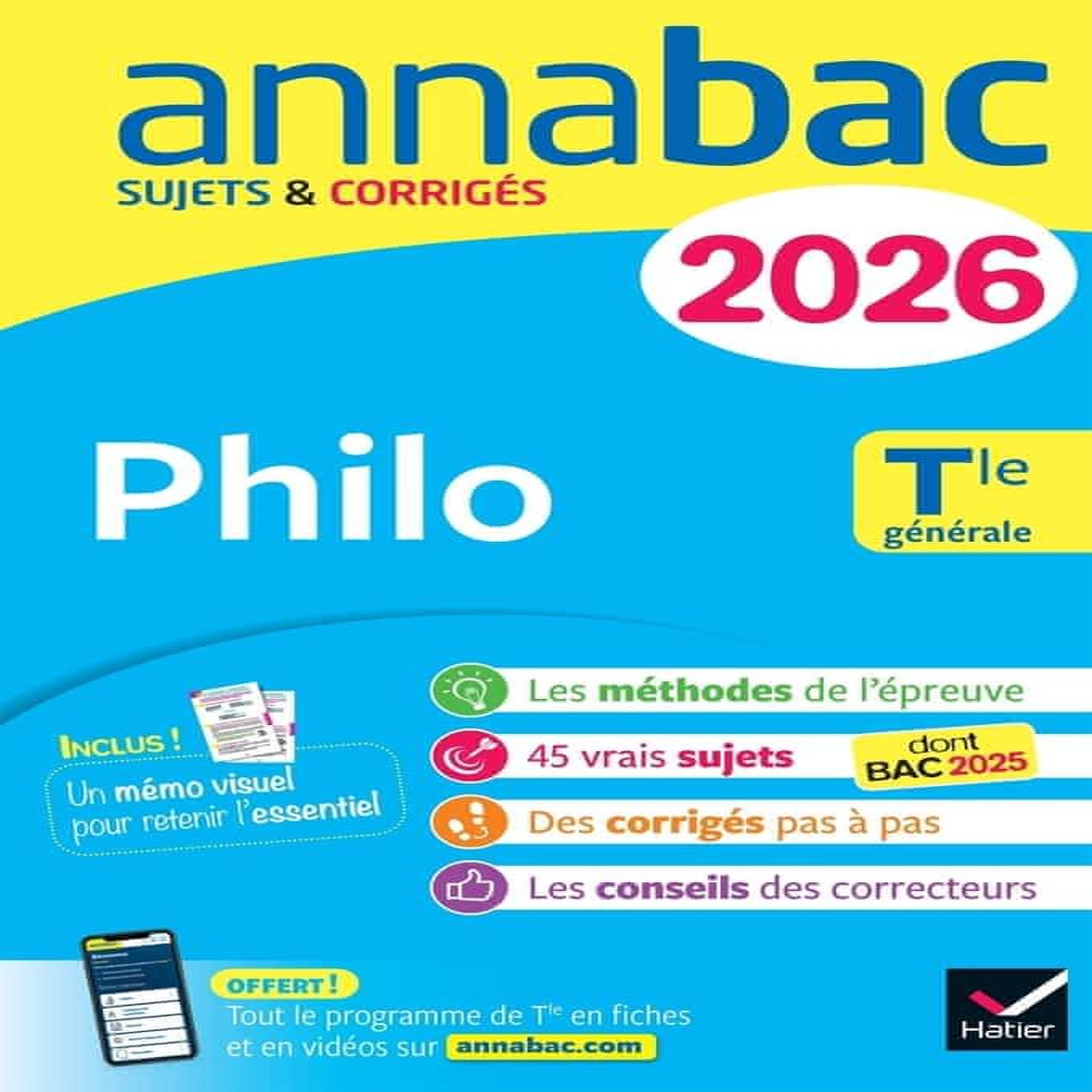 PHILO TLE GENERALE. SUJETS & CORRIGES, EDITION 2026, Cerqueira Sabrina