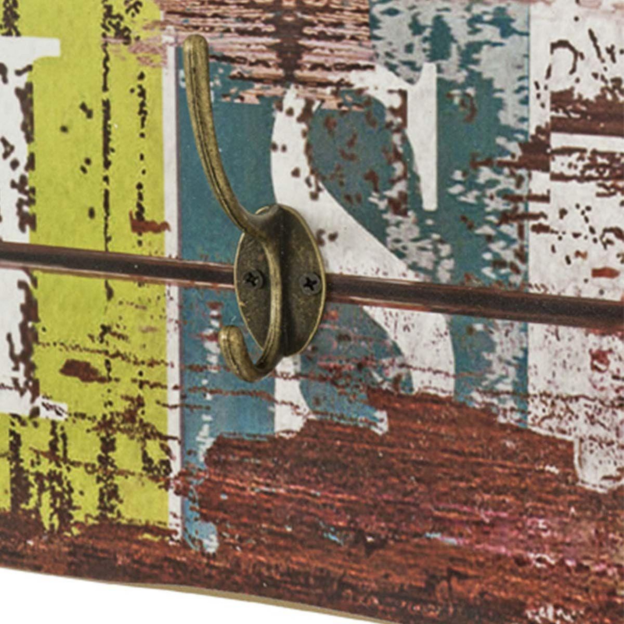 Voir la diapositive 3 : Paris Prix Patère murale 4 crochets  home  80cm multicolore