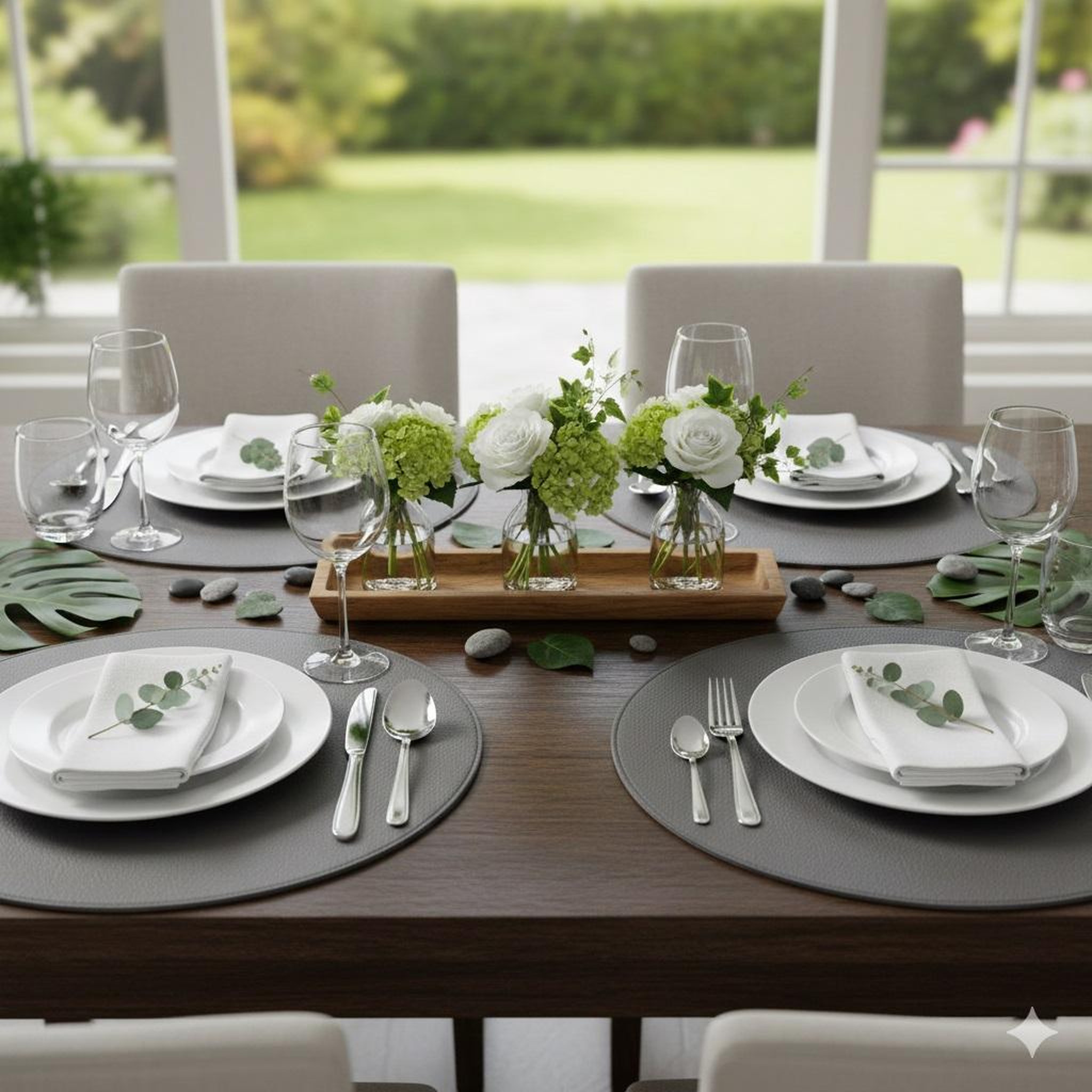 Voir la diapositive 2 : Eden Set de table rond 38 cm graniti argent
