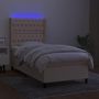 Voir la diapositive 3 : VIDAXL Sommier a lattes de lit matelas et LED Creme 80x200cm Tissu