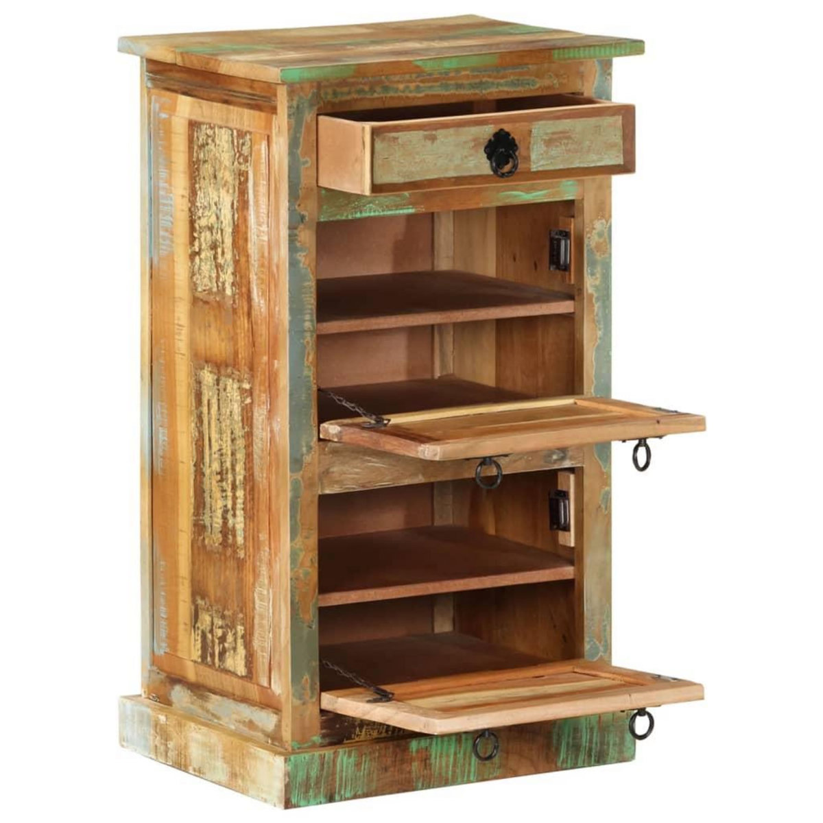 VIDAXL Armoire a chaussures 4 couches avec tiroir Bois de recuperation