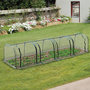 Voir la diapositive 2 : OUTSUNNY Serre de jardin tunnel 3,95L x 1l x 0,8H m 4 portes zippées bâche PVC transparent acier thermolaqué vert