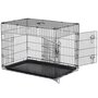 Voir la diapositive 2 : PAWHUT Cage caisse de transport pliante pour chien en métal noir 91 x 61 x 67 cm