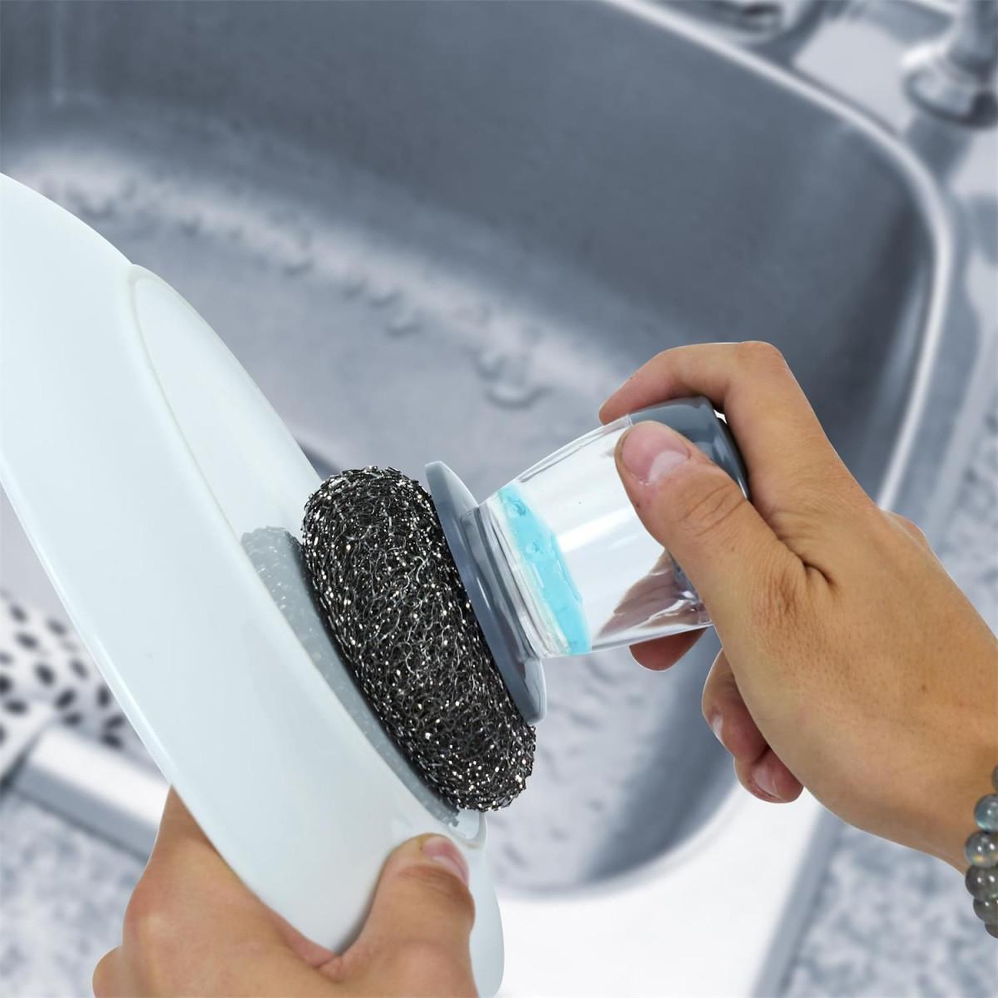 Voir la diapositive 5 : Je cherche une idee Grattoir à vaisselle  réservoir  10cm noir