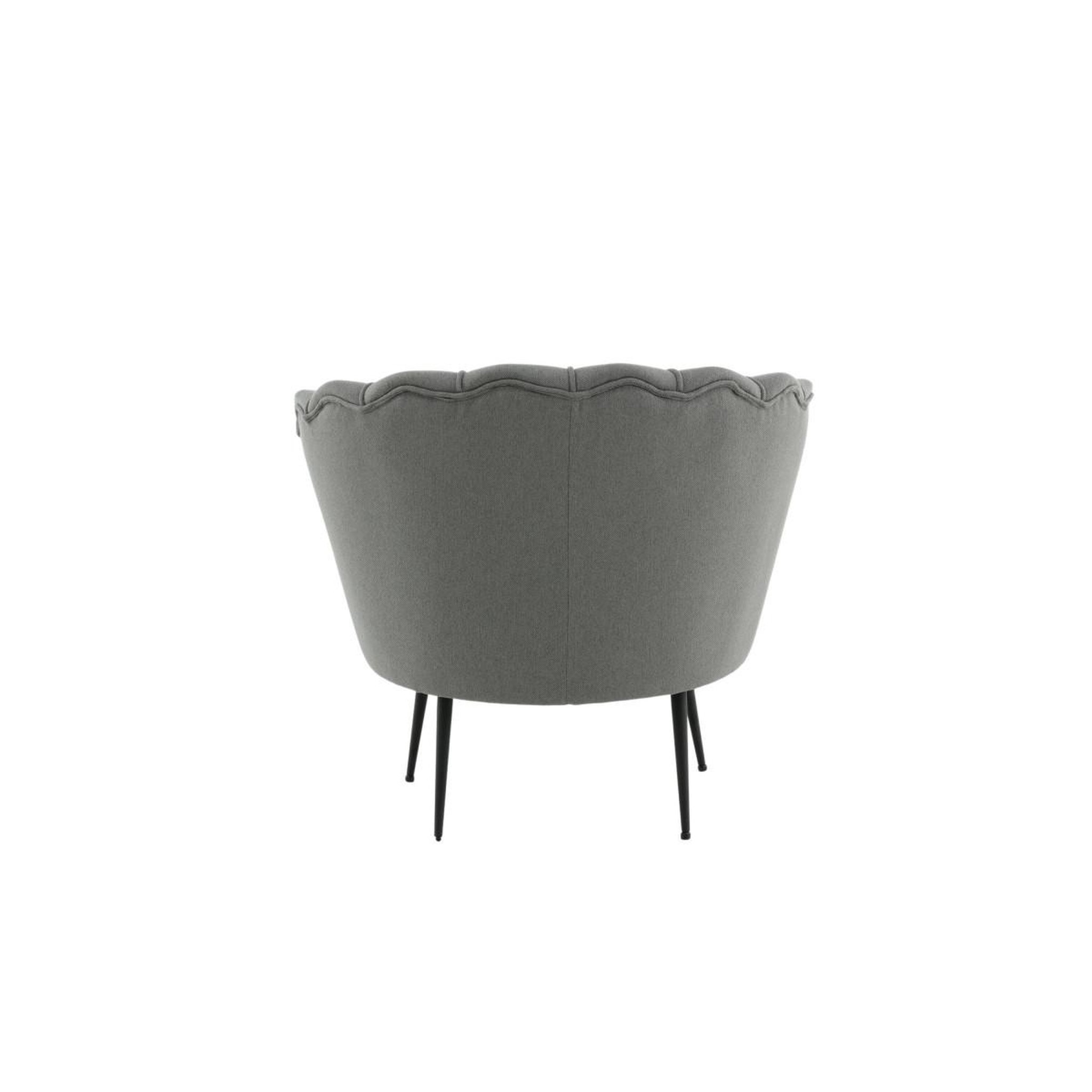 Voir la diapositive 5 : Paris Prix Fauteuil coquillage en tissu  calais  83cm gris