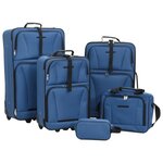VIDAXL Ensemble de bagages de voyage bleu tissu