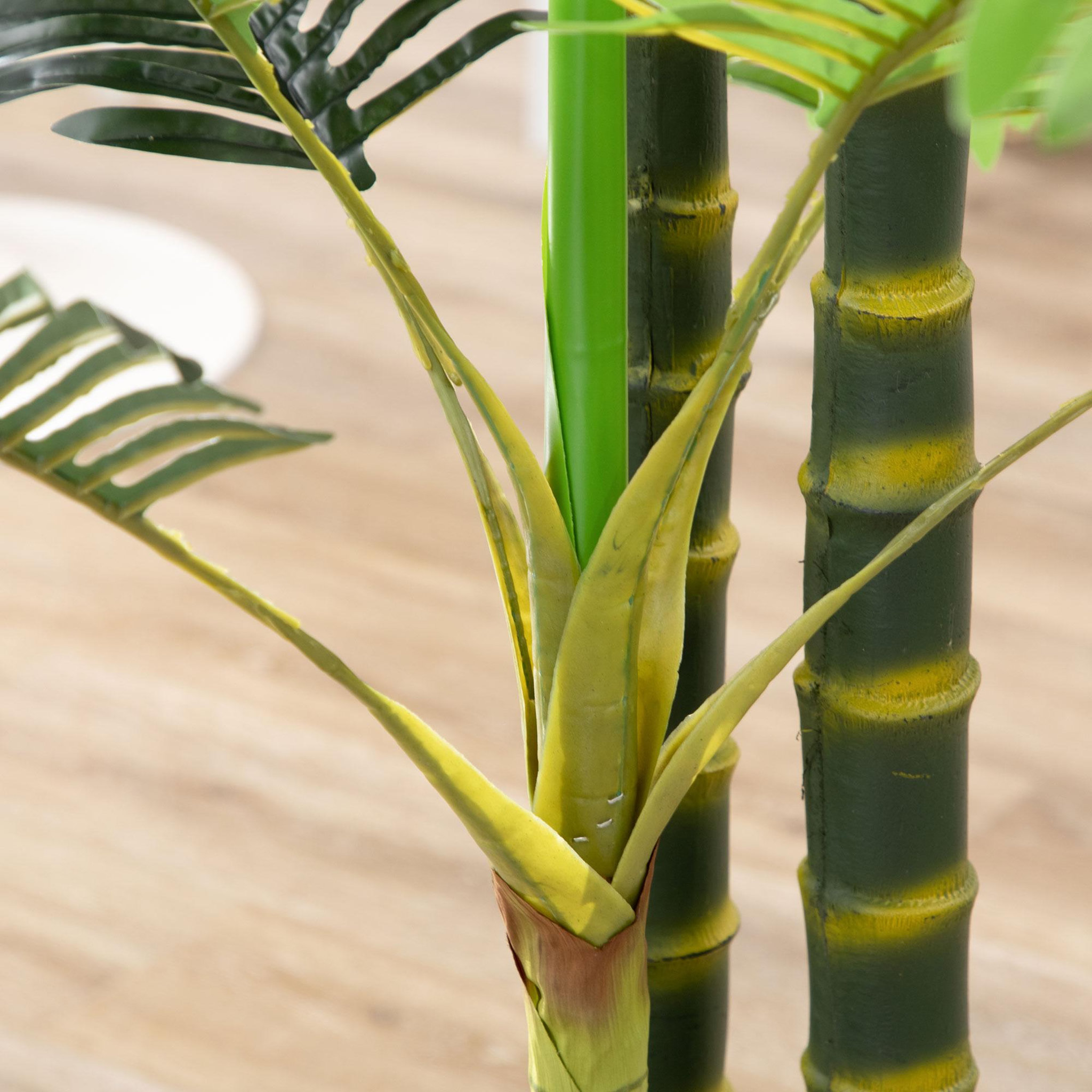 Voir la diapositive 5 : HOMCOM Palmier areca artificiel hauteur 190 cm plante artificielle tropicale avec 30 grandes feuilles grand réalisme en plastique pot inclus vert
