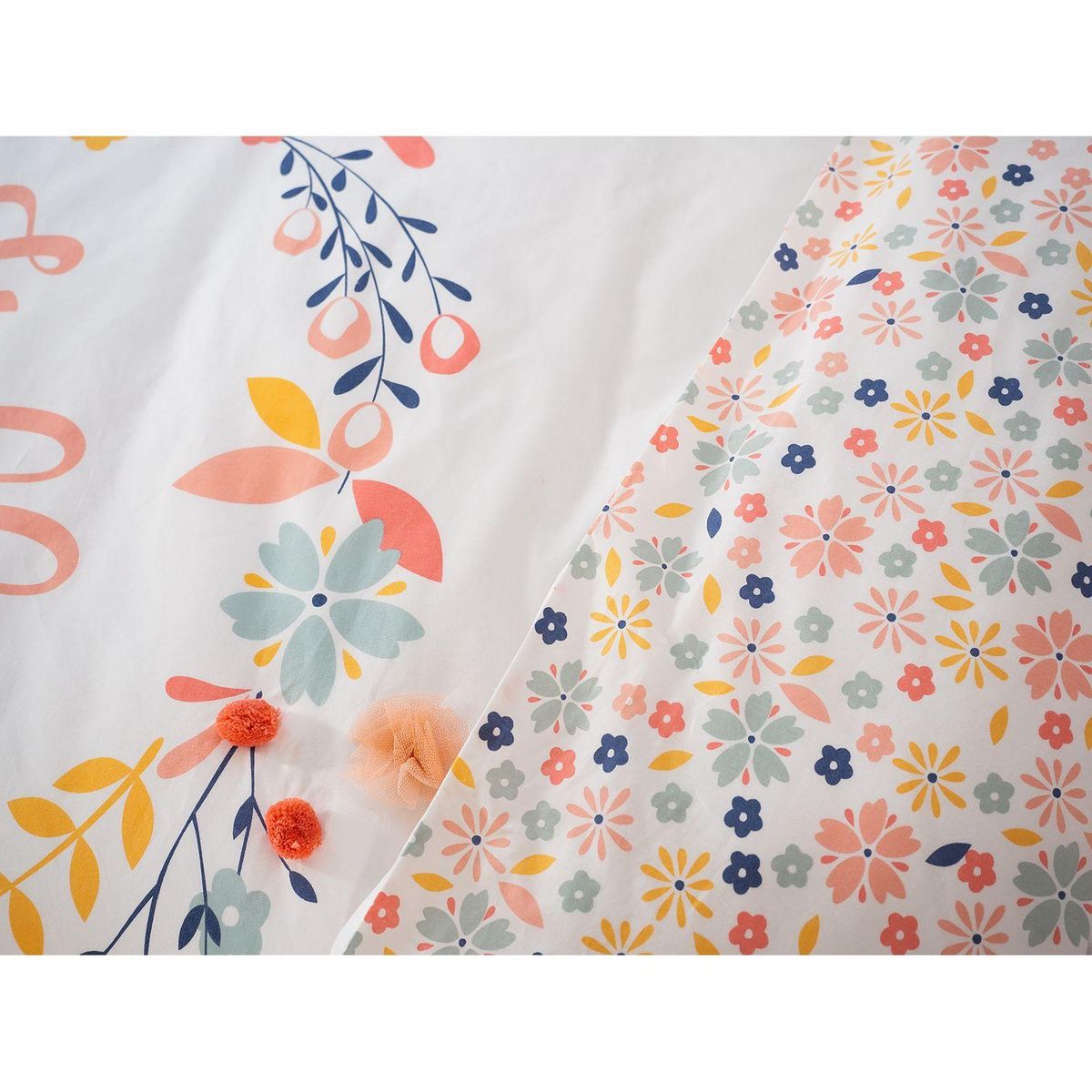 COTE DECO Parure de lit enfant Hello - 100% coton 57 fils/cm² - 140 x 200 cm