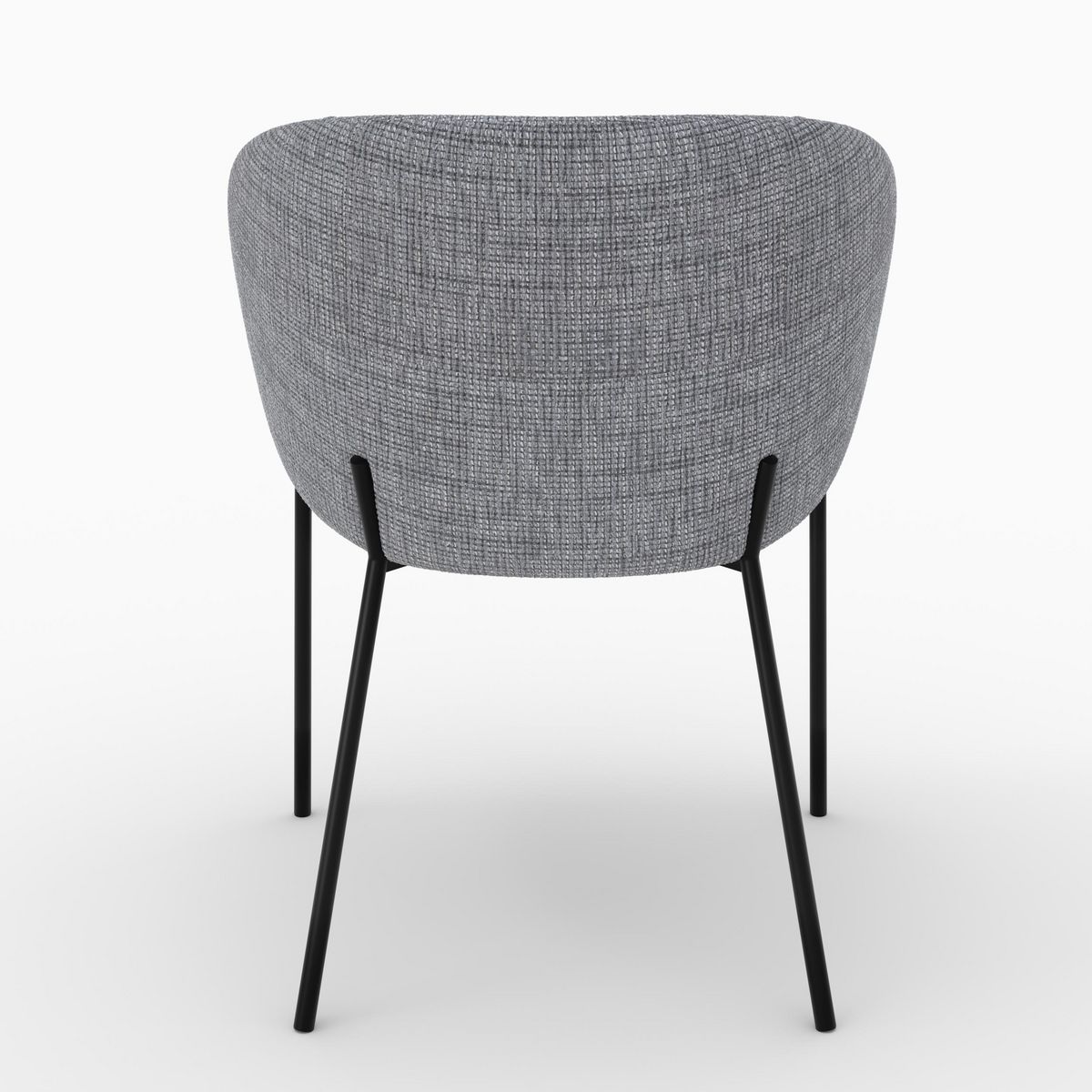 Rendez vous déco Chaise en tissu blanc chiné - Andy