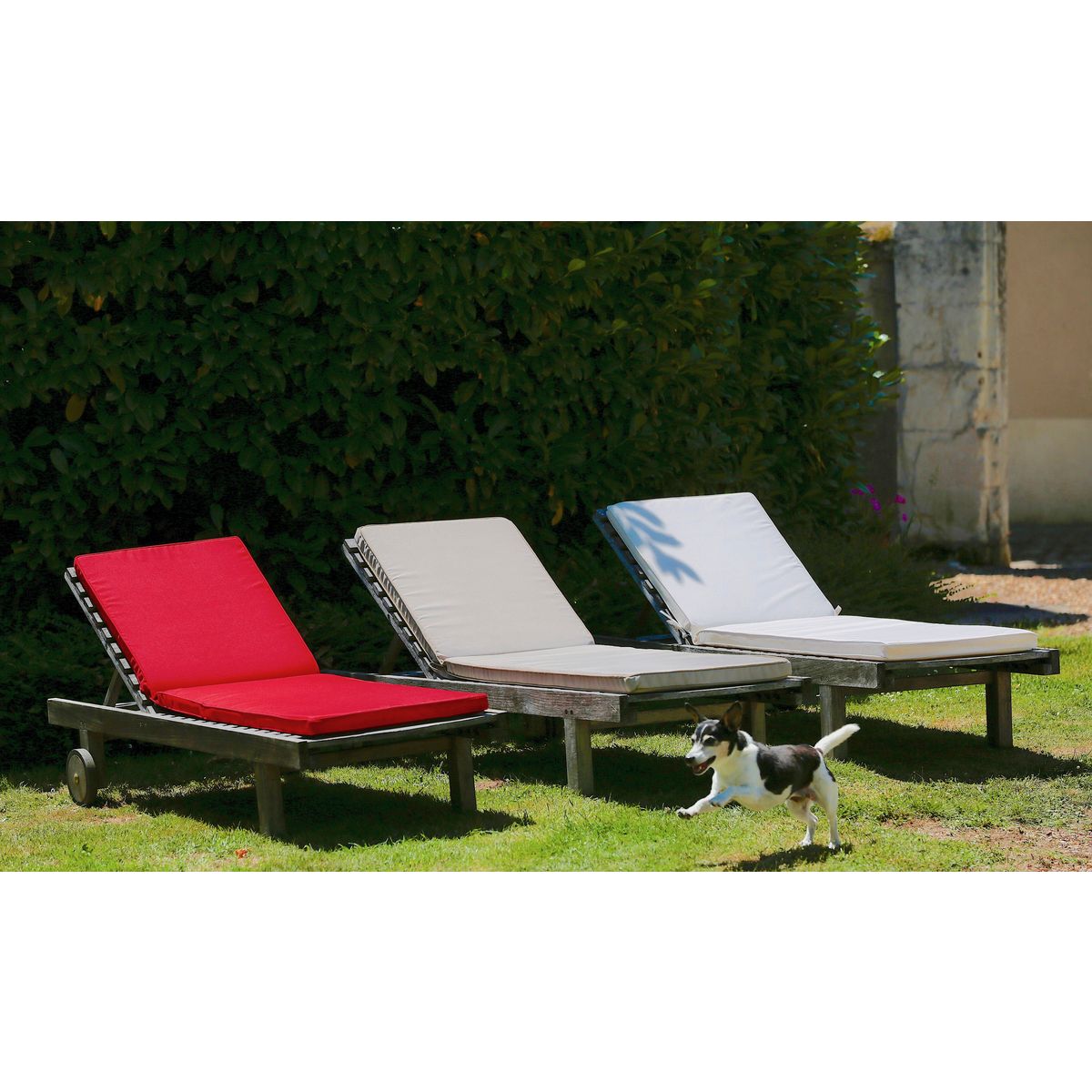 Coussin pour bain de soleil rouge carmin MONTE CARLO
