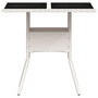 Voir la diapositive 5 : VIDAXL Table de jardin dessus en verre blanc 80x80x75cm resine tressee
