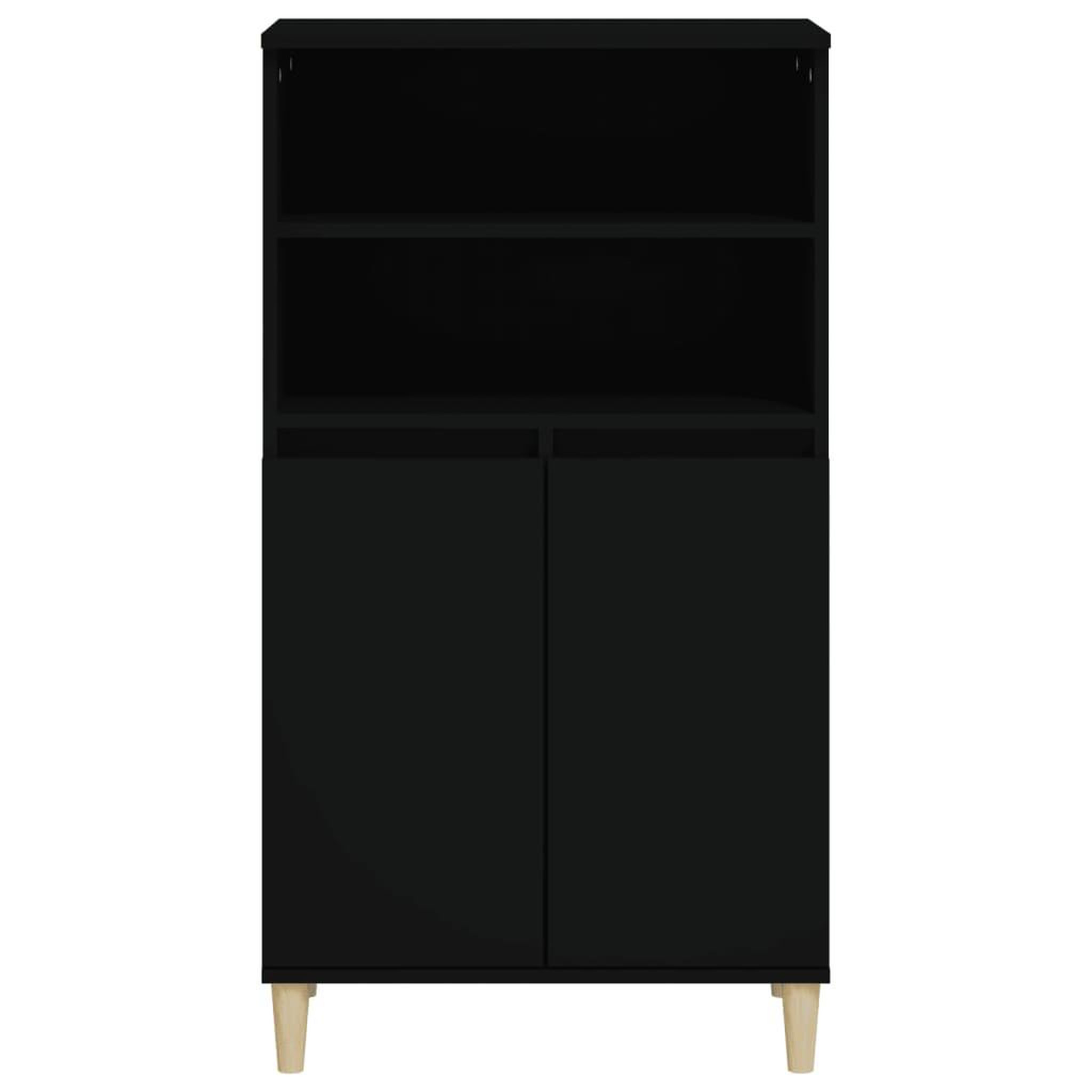 Voir la diapositive 3 : VIDAXL Buffet haut Noir 60x36x110 cm Bois d'ingenierie
