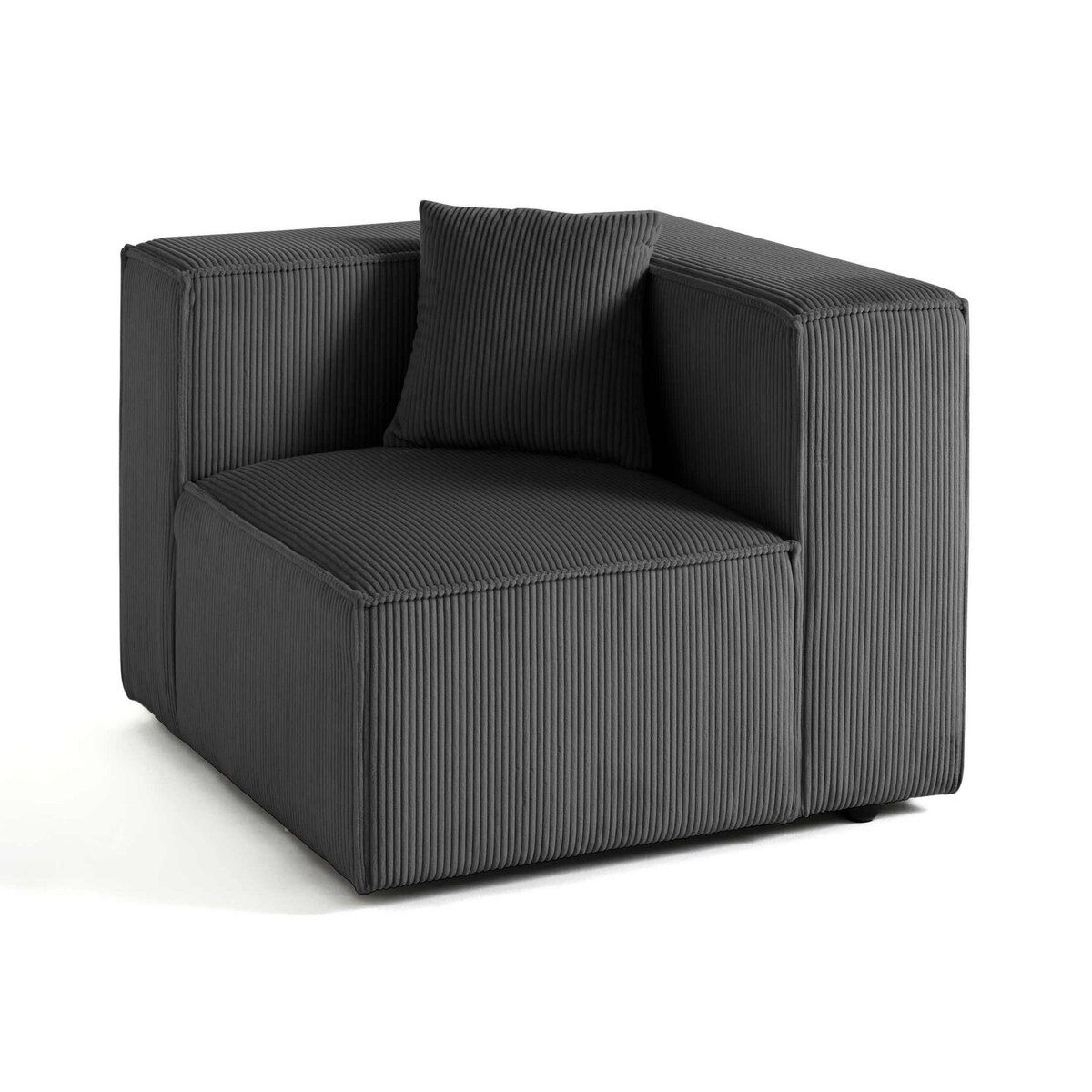 LISA DESIGN Arty - module d'assise droit - en velours côtelé