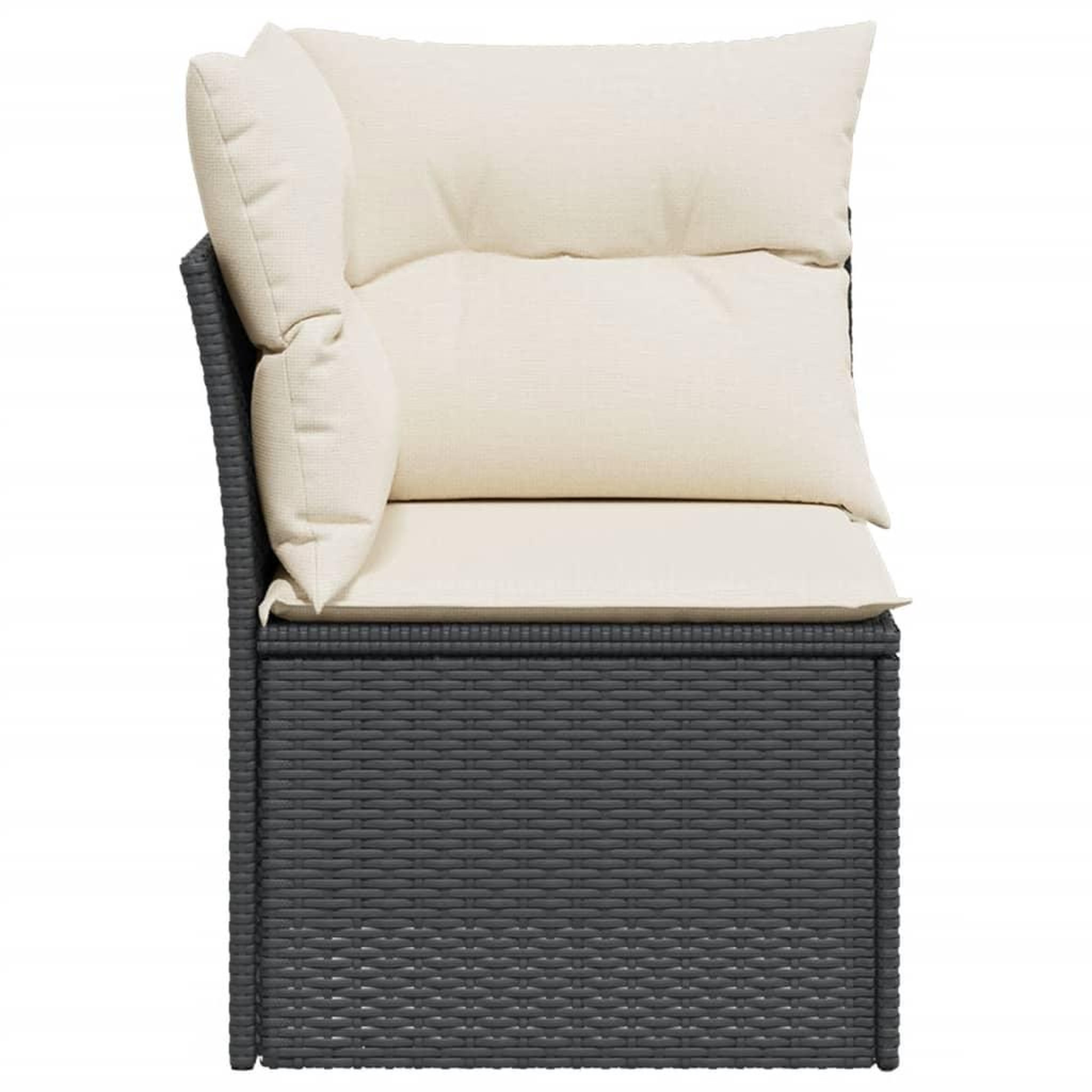 Voir la diapositive 5 : VIDAXL Canape d'angle de jardin avec coussins noir resine tressee