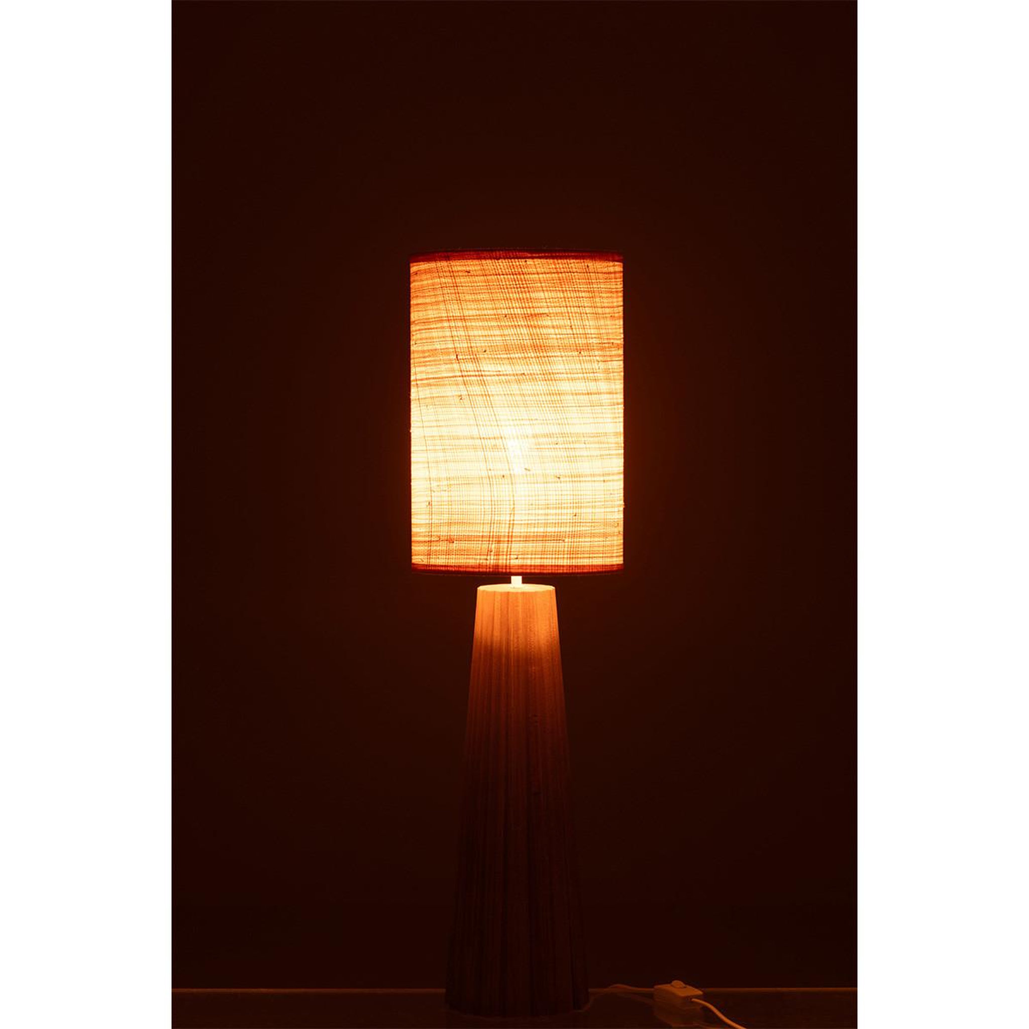 Voir la diapositive 3 : J-LINE Lampe à poser parapluie en bois  ailanthus  78cm naturel