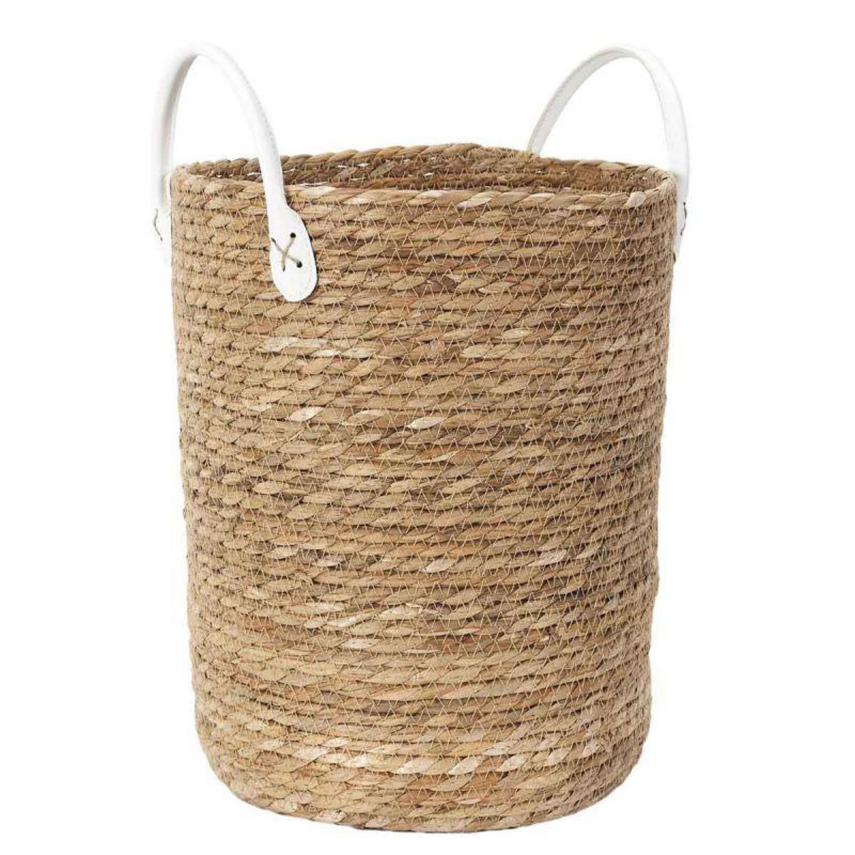 Paris Prix Lot de 3 Paniers Déco  Tressé  45cm Naturel & Blanc