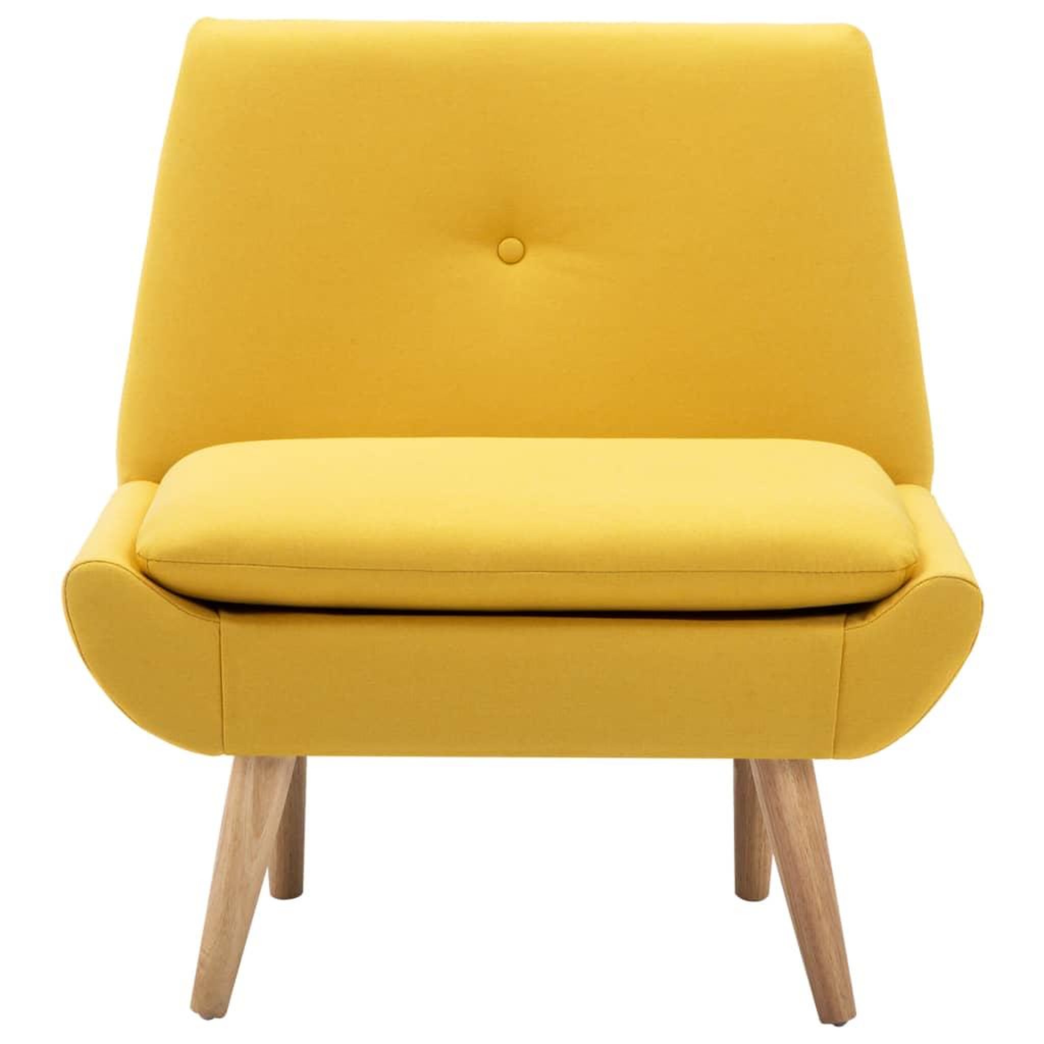 Voir la diapositive 3 : VIDAXL Fauteuil sans accoudoirs jaune tissu