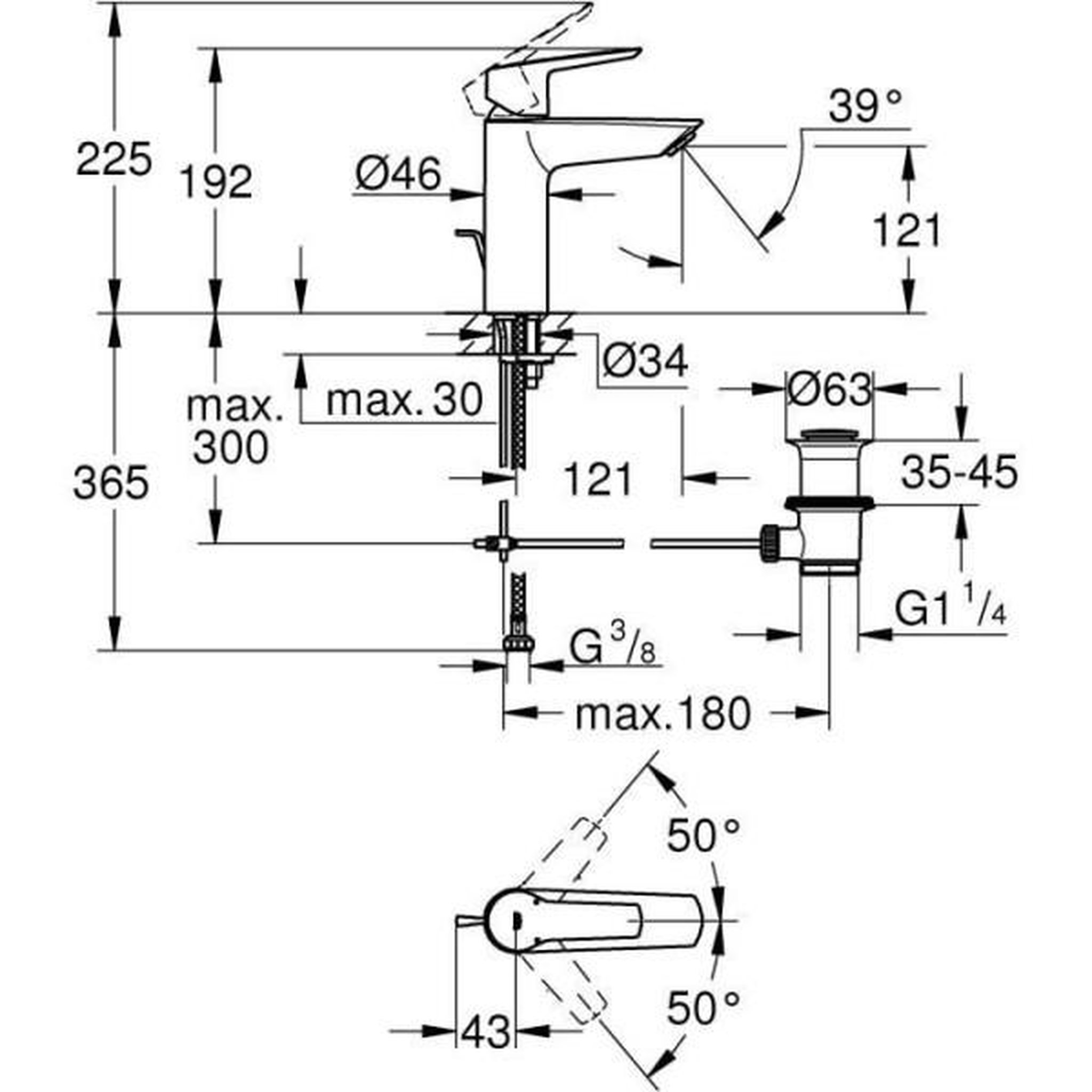 Voir la diapositive 6 : Grohe Mitigeur monocommande Lavabo GROHE - Taille M - Finition Chromé - Economie d'eau - Garantie 5 ans