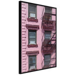 Paris Prix Affiche Murale Encadrée  Pink Facade. Coloris disponibles : Noir, Jaune