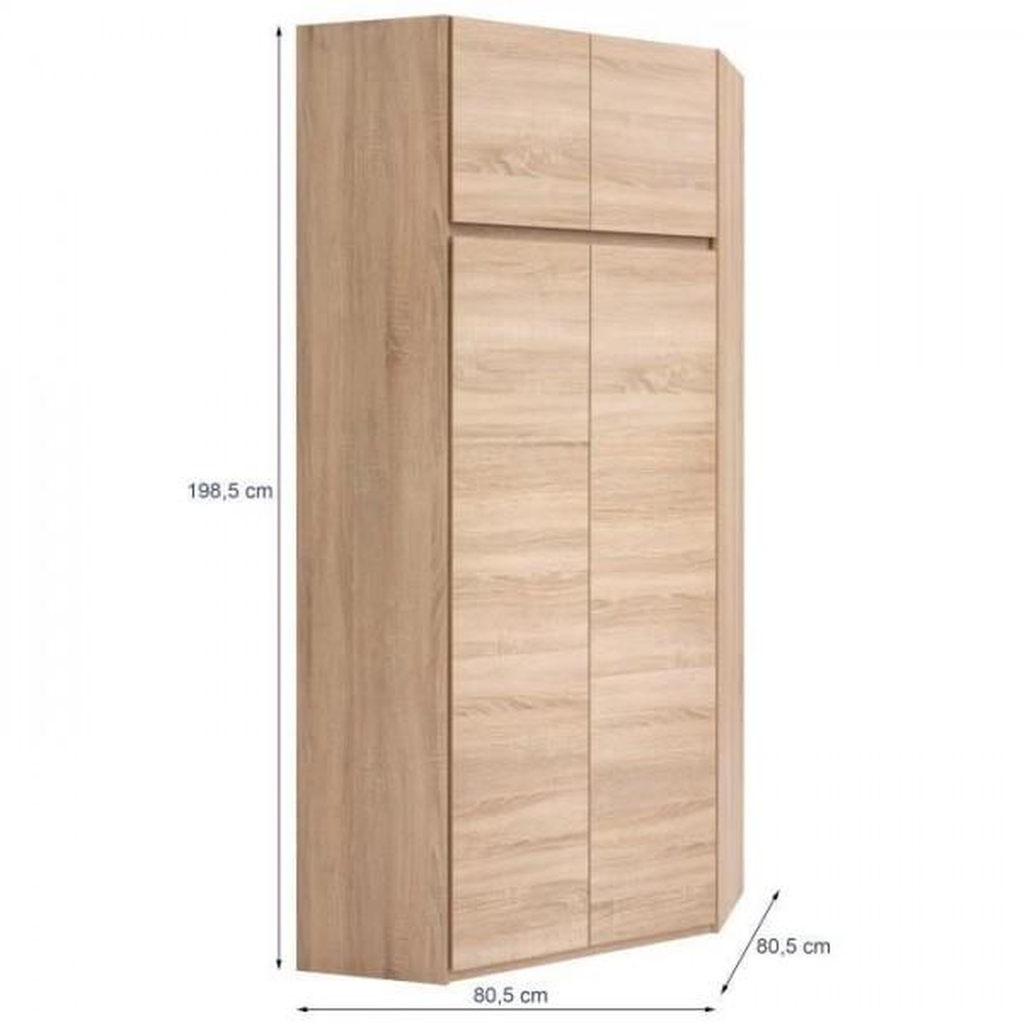 Voir la diapositive 6 : MARKET24 ACADEMICA Armoire d'angle - Décor chene sonoma - Contemporain - Chambre - L 80,5 cm