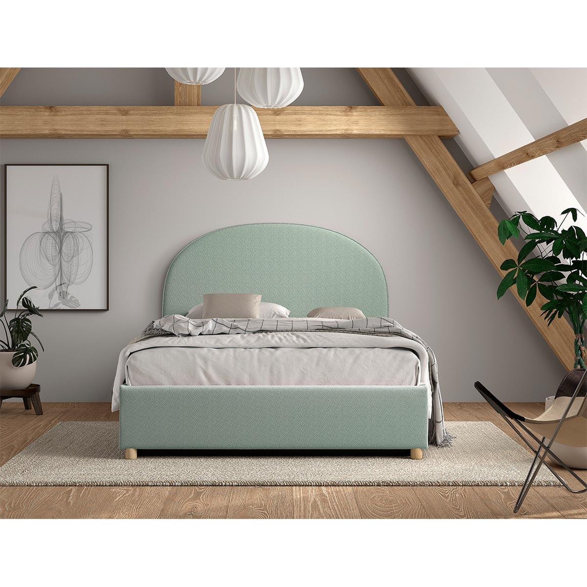 Voir la diapositive 5 : Paris Prix Lit coffre adulte  moon  140x200cm vert