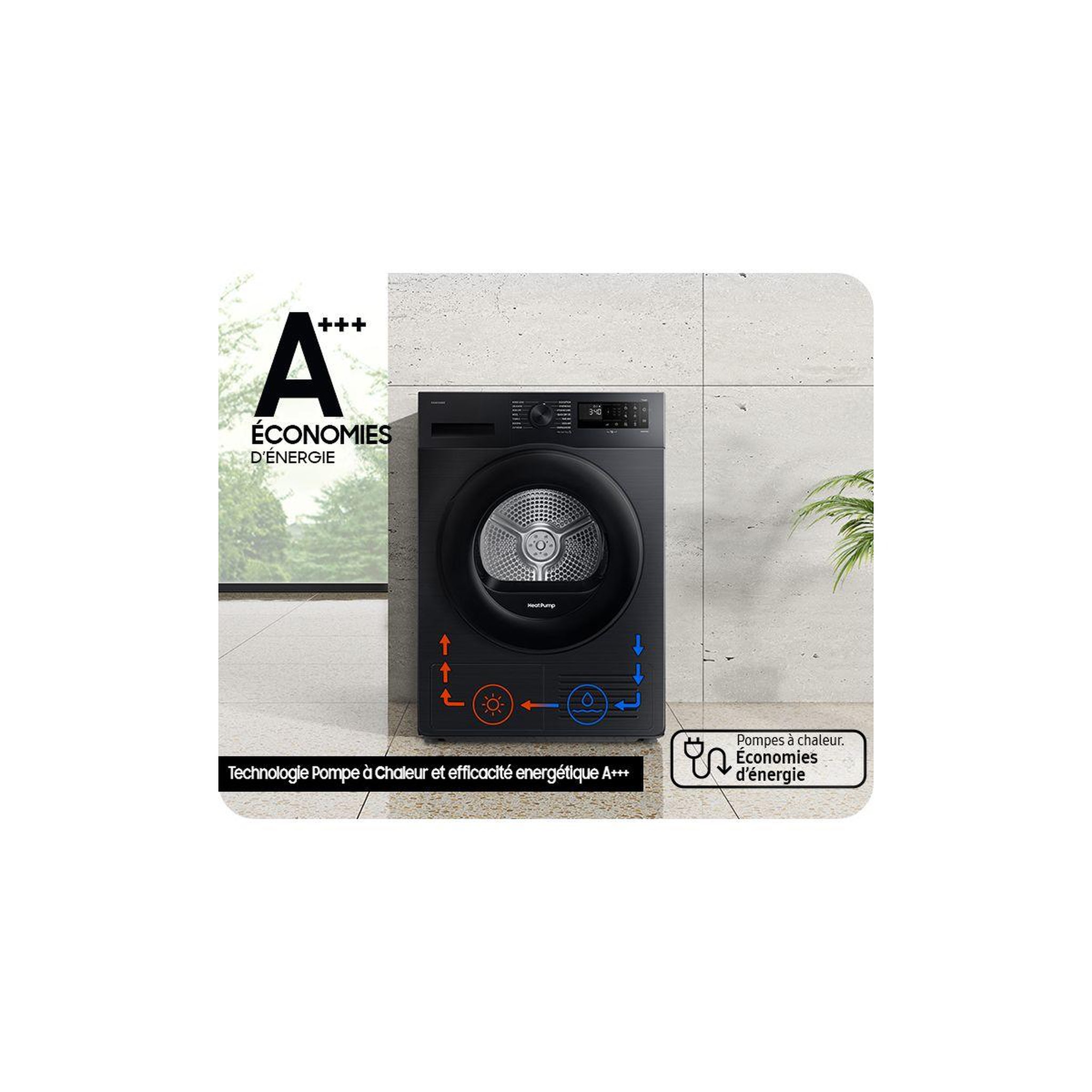 Voir la diapositive 3 : Samsung Sèche linge pompe à chaleur dv90dg52a0ah