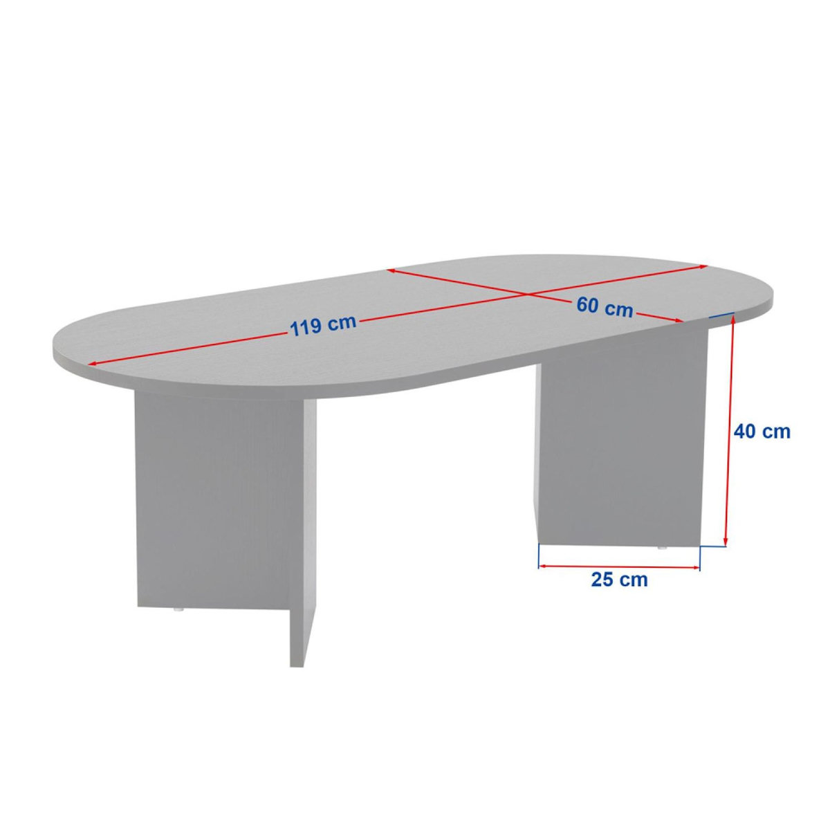 CONCEPT USINE Table basse ovale blanche 119x60cm AZOS