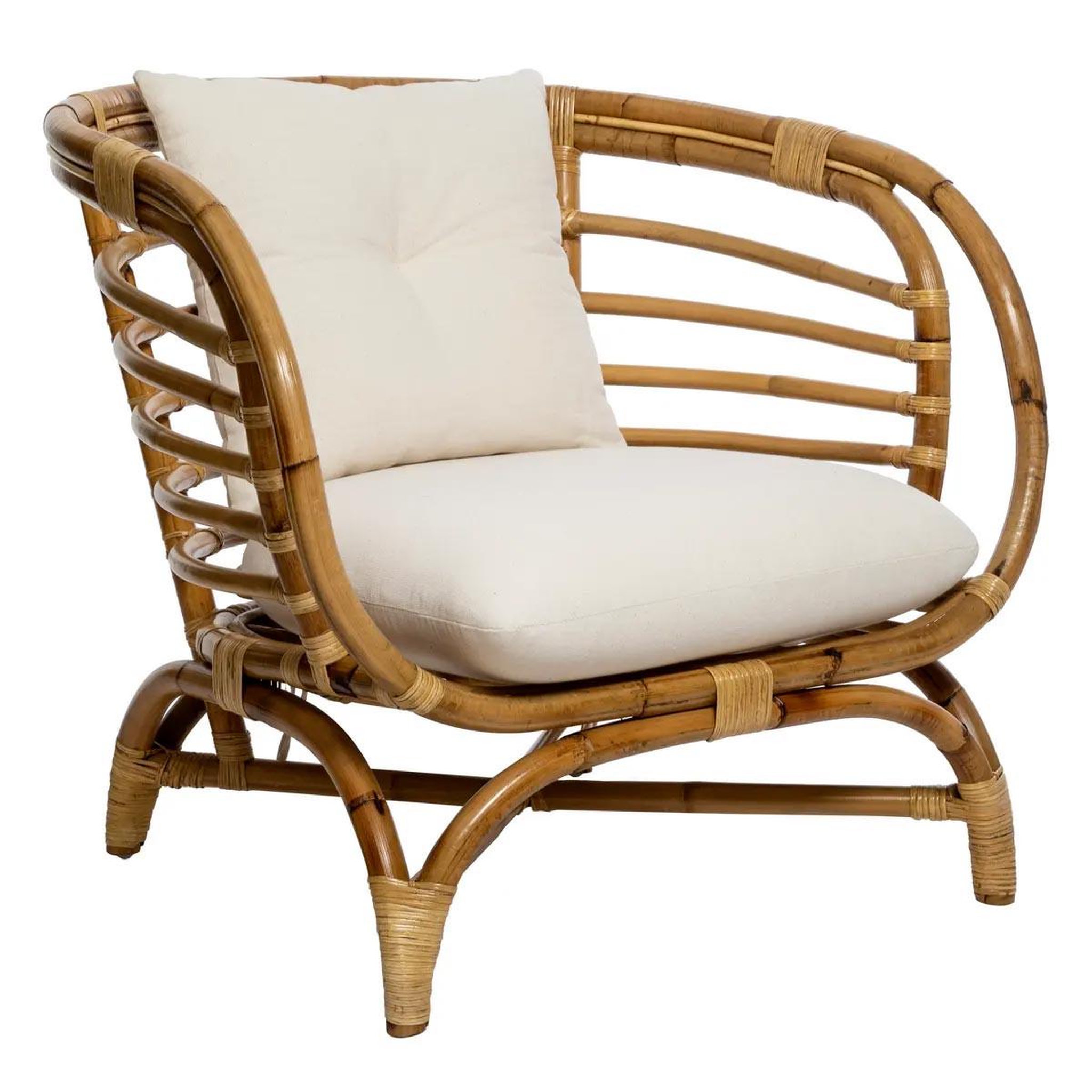 ATMOSPHERA Fauteuil design en rotin  farah  79cm naturel