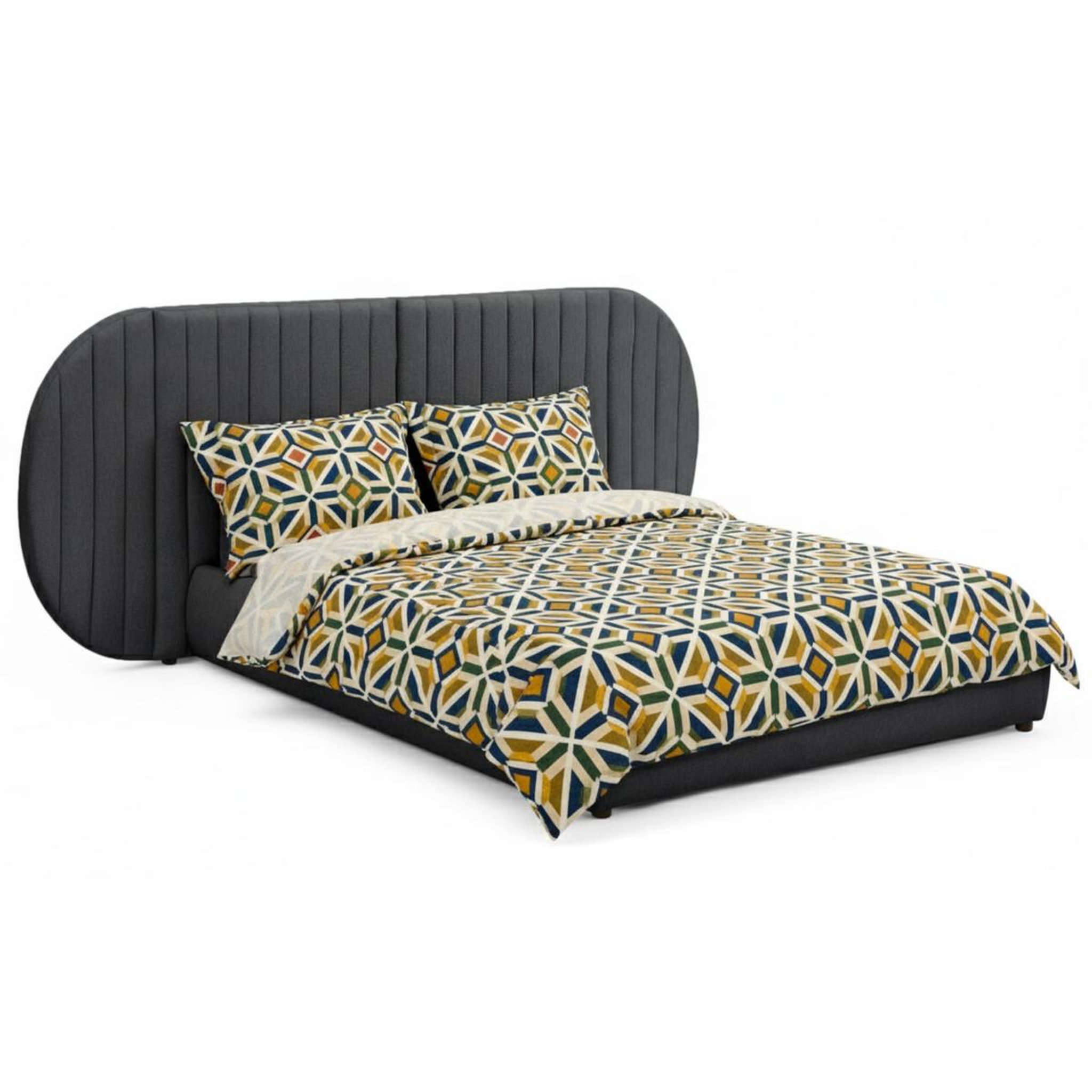 Voir la diapositive 3 : Paris Prix Lit coffre tête de lit modulable  comfy  140x200cm gris foncé