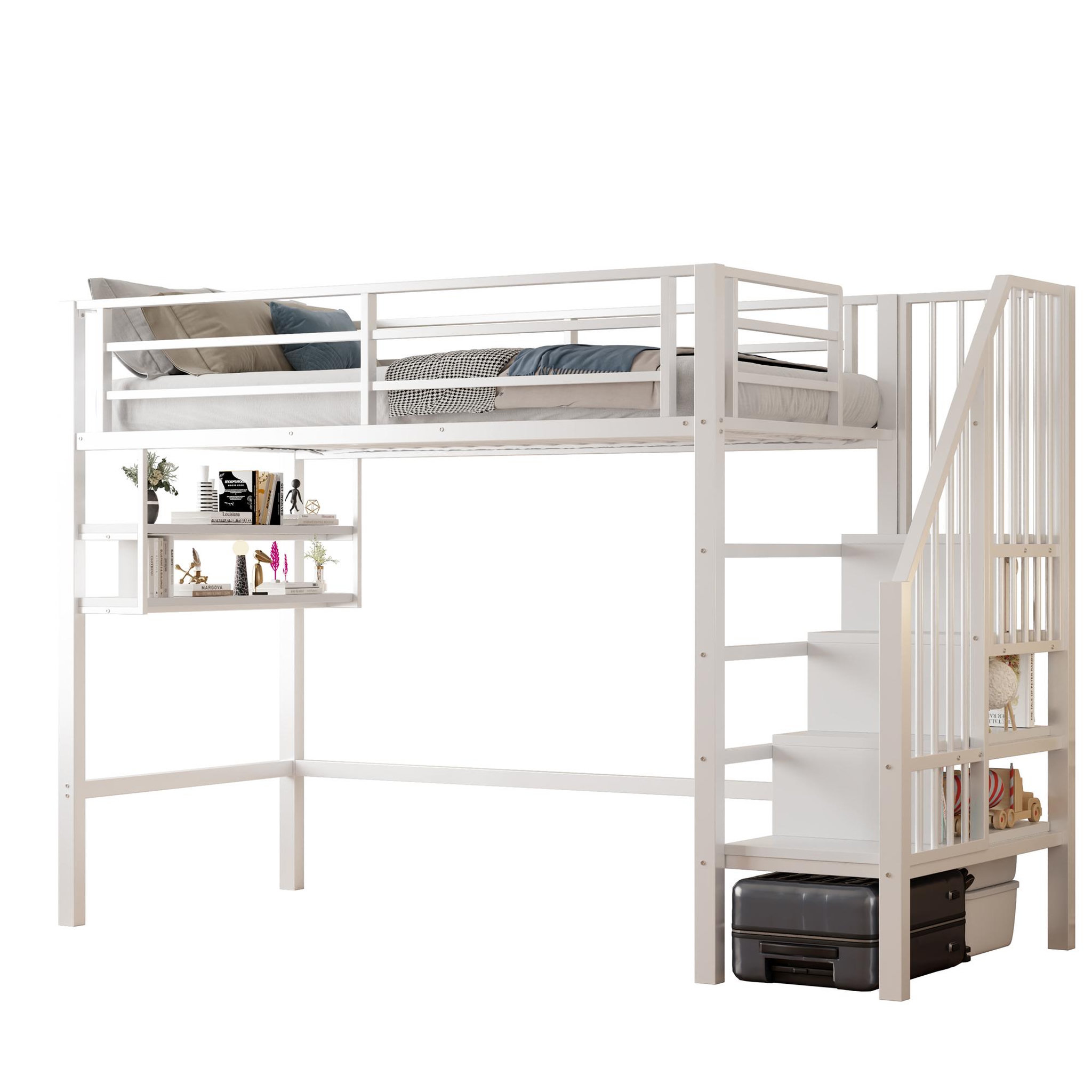 MERAX Lit mezzanine. Coloris disponibles : Blanc, Noir