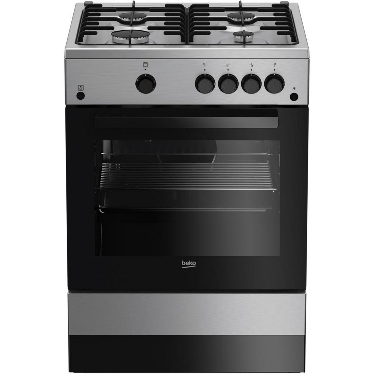 Beko Cuisinière gaz 66l 4 feux inox - fsg62010fx