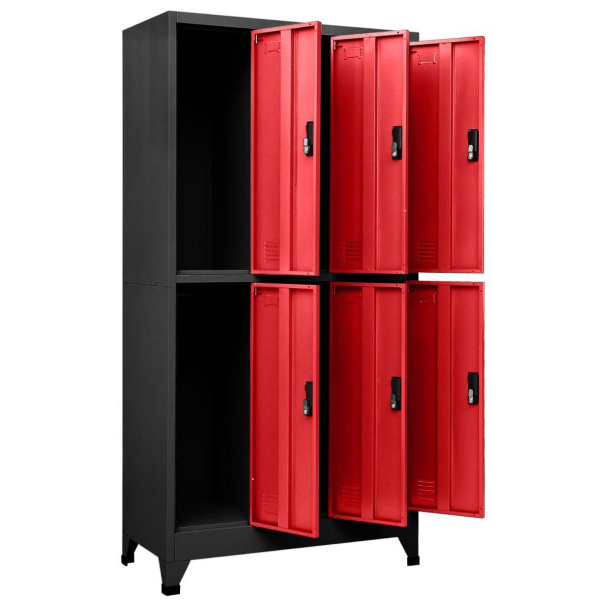 VIDAXL Armoire a casiers Anthracite et rouge 90x45x180 cm Acier