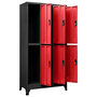 Voir la diapositive 5 : VIDAXL Armoire a casiers Anthracite et rouge 90x45x180 cm Acier