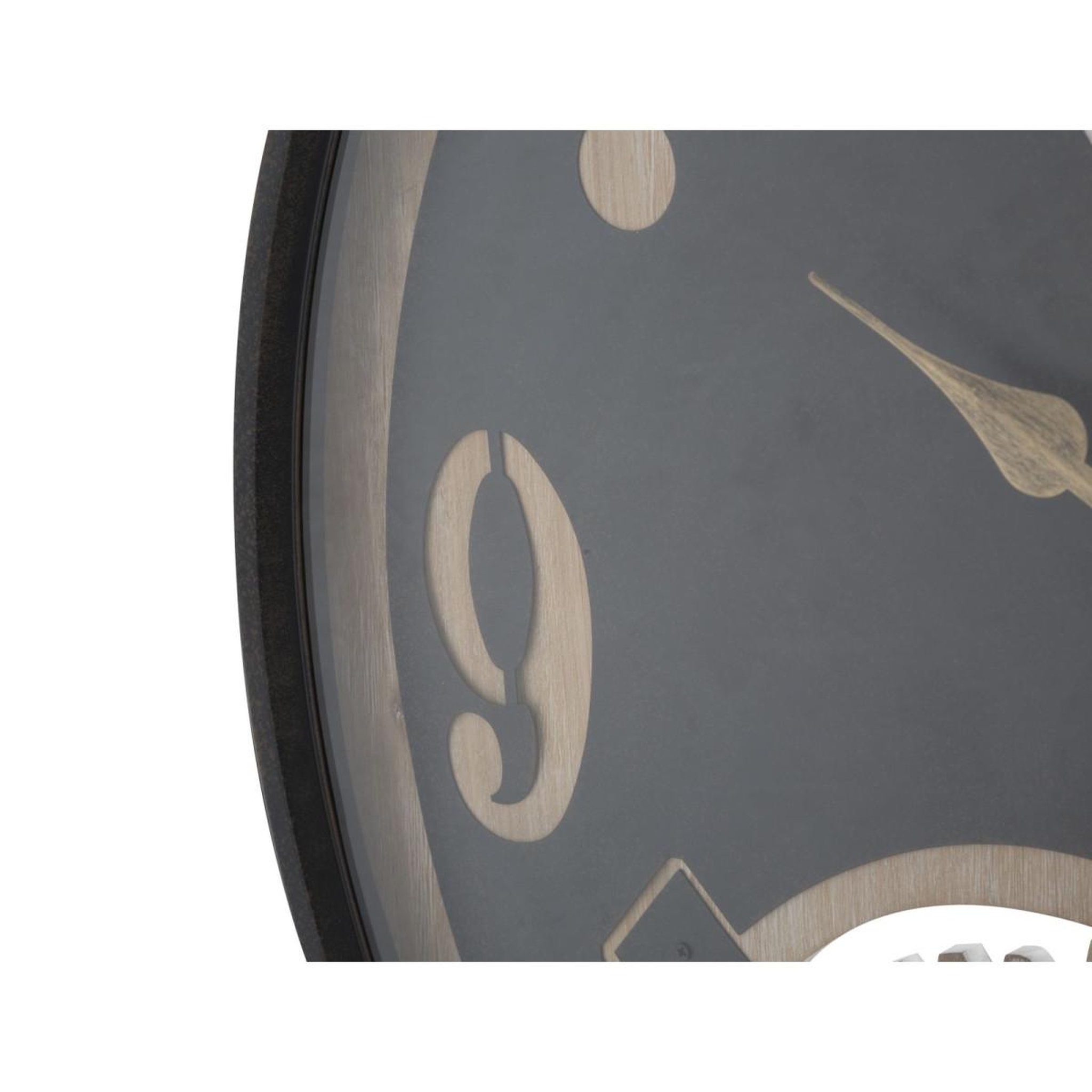 Voir la diapositive 3 : Paris Prix Horloge murale en verre  xxx  67cm noir & marron