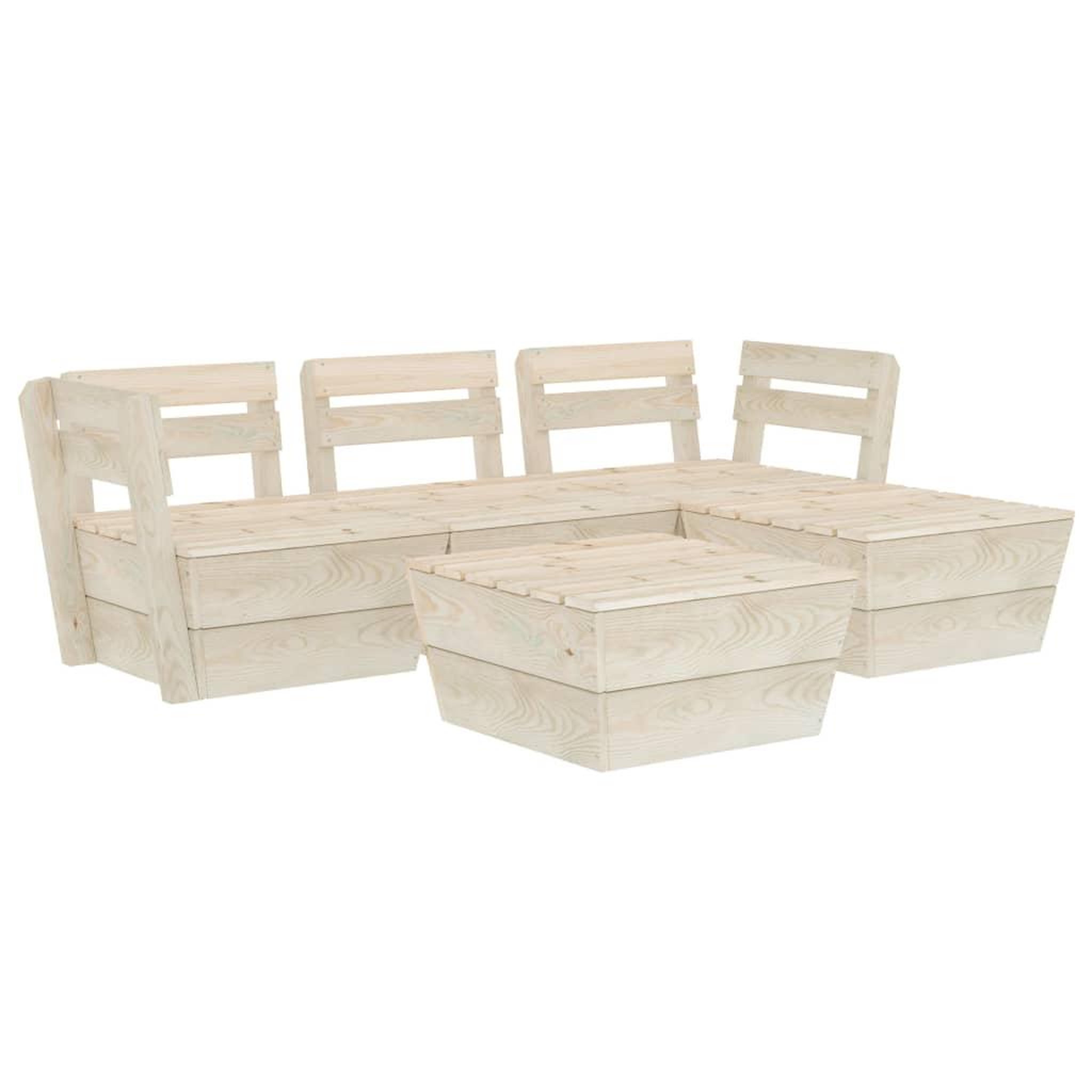 Voir la diapositive 2 : VIDAXL Salon de jardin palette 5 pcs Bois d'epicea impregne