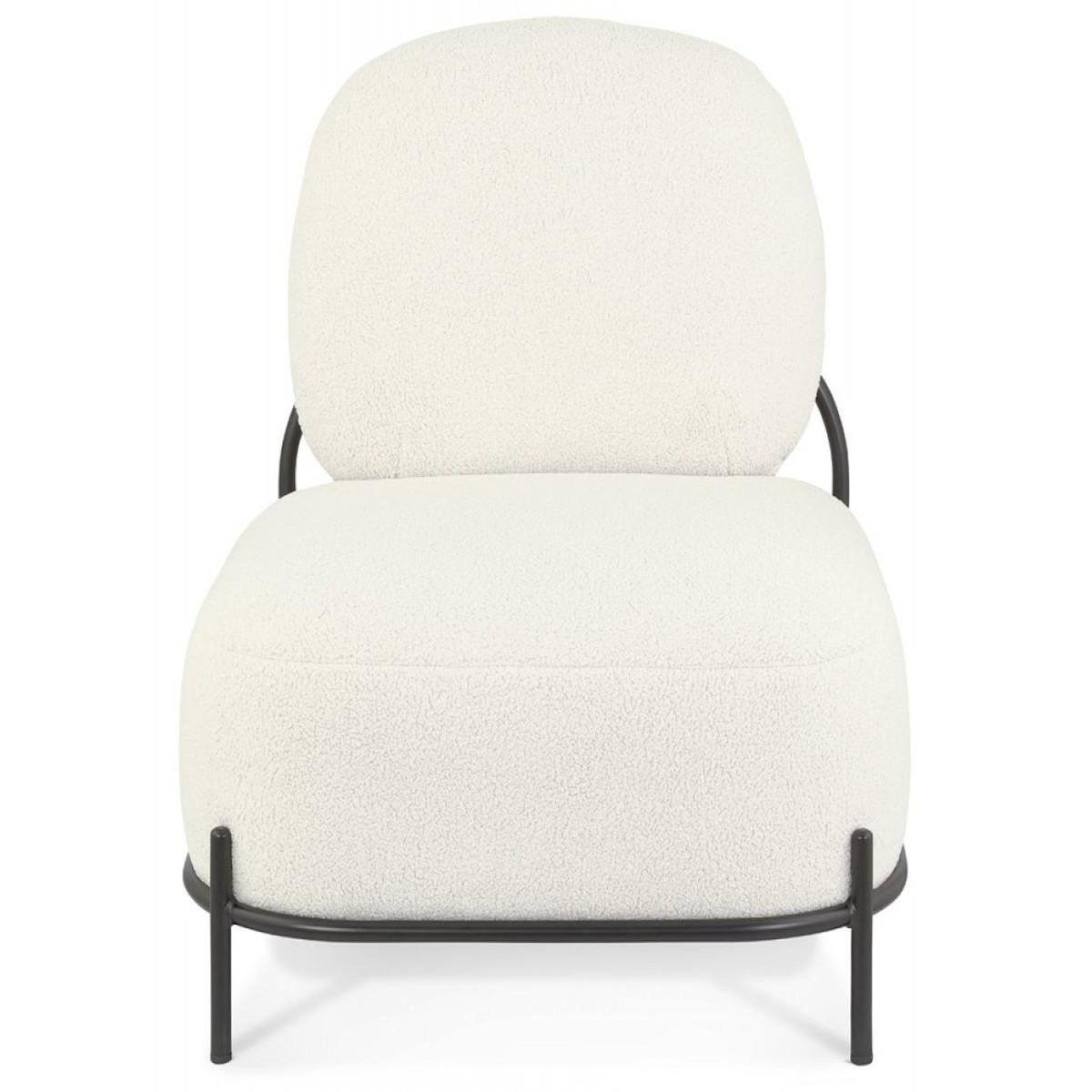 Paris Prix Fauteuil Lounge en Tissu Bouclette  Mark  76cm Beige