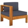 Voir la diapositive 3 : VIDAXL Canape de jardin 4 places et coussins gris fonce bois d'acacia