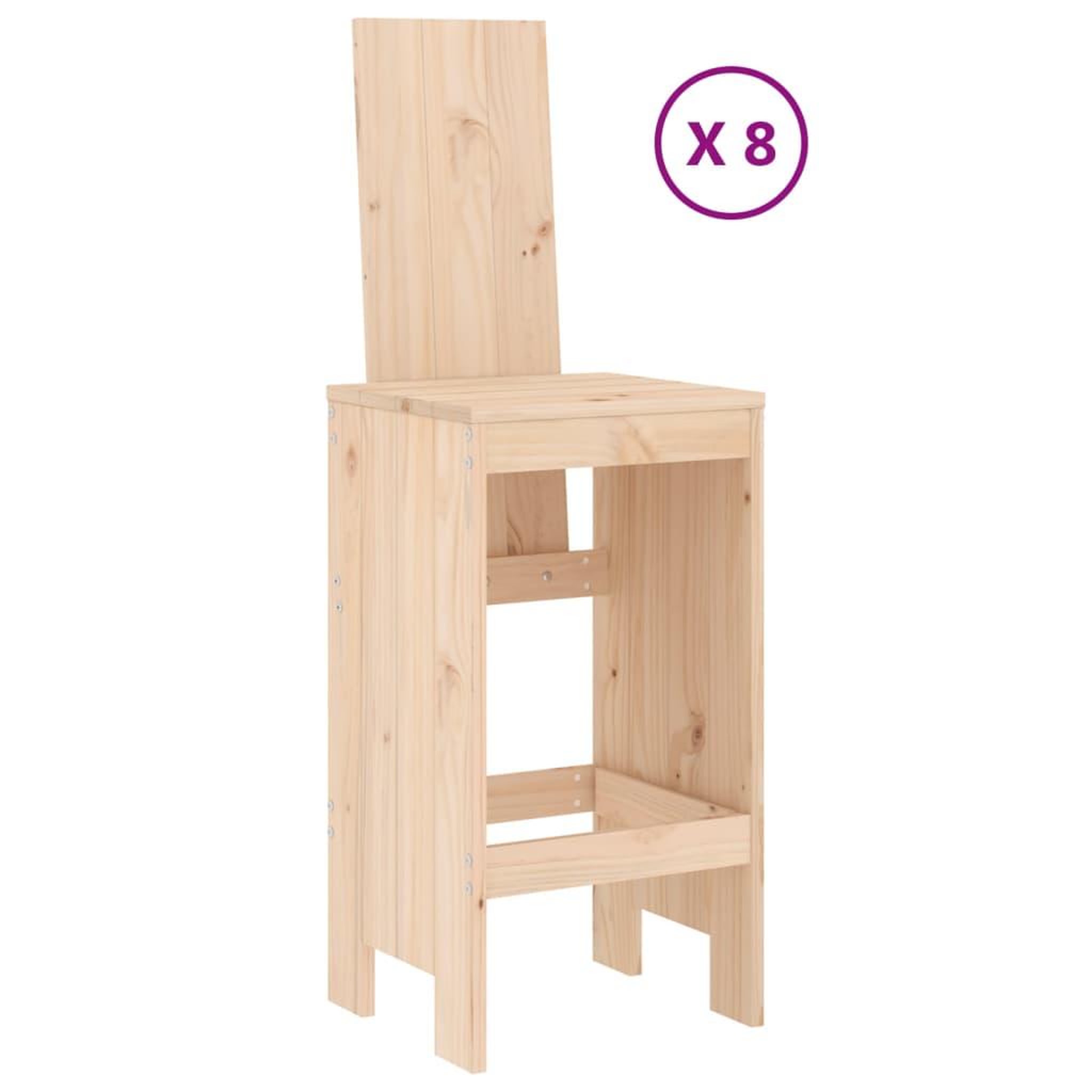 Voir la diapositive 3 : VIDAXL Ensemble de bar de jardin 9 pcs Bois de pin massif