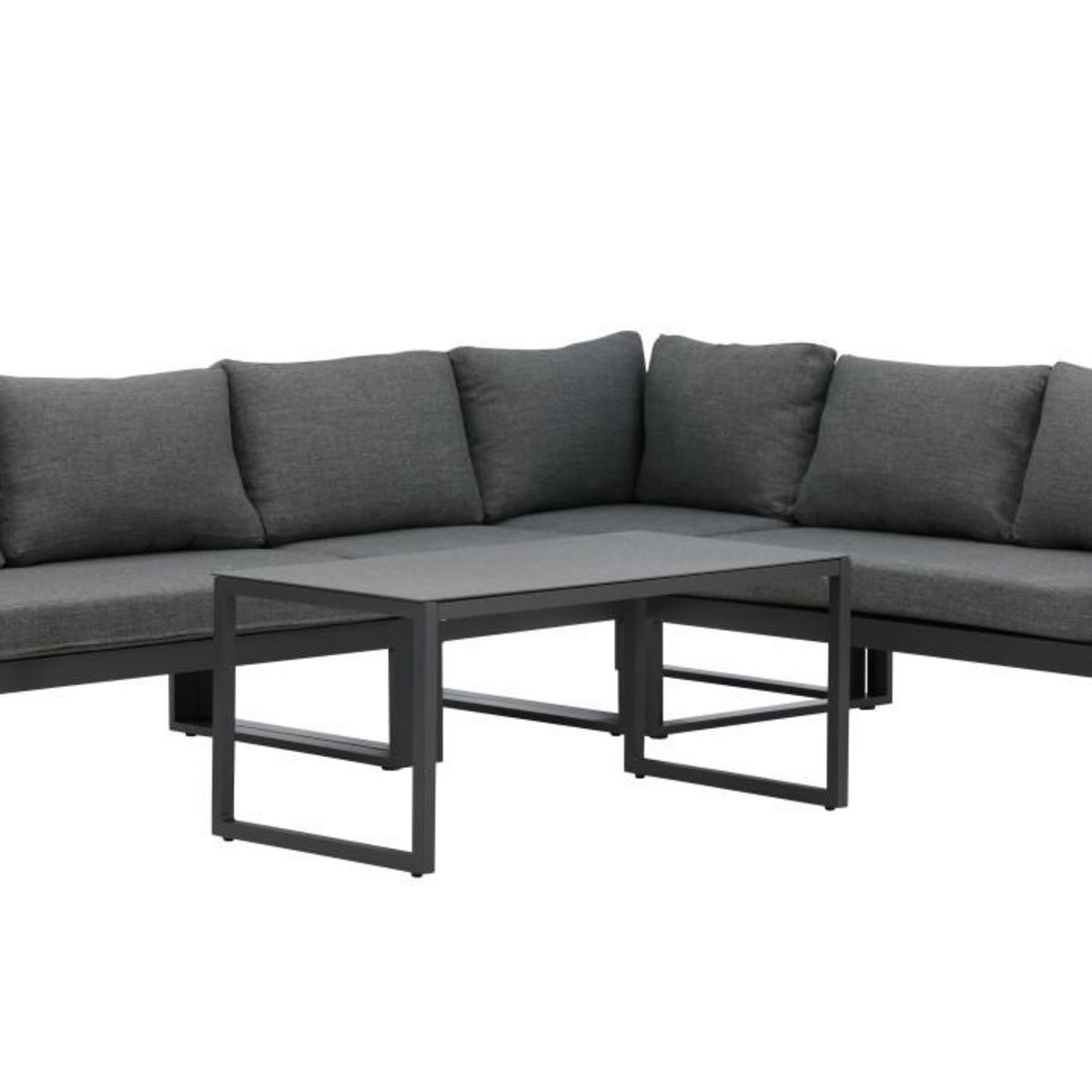 Paris Prix Salon d'Angle de Jardin en Métal  Texas  268cm Noir