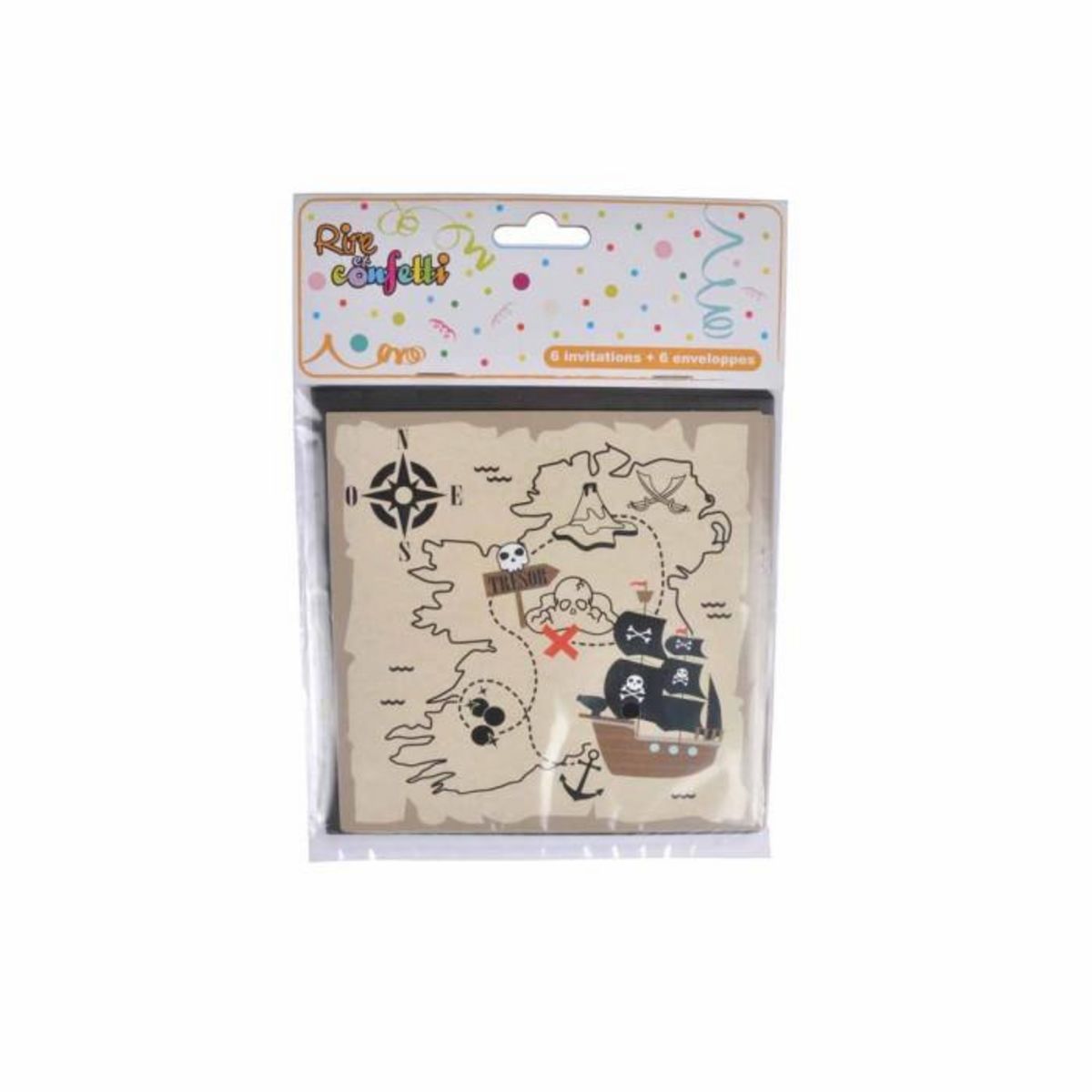 Paris Prix Lot de 6 Invitations d'Anniversaire  Pirates  Noir